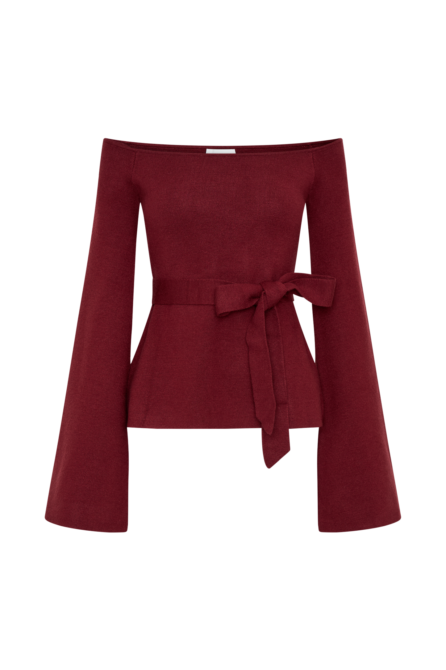 Top en tricot Kyle à épaules dénudées - Rouge cerise