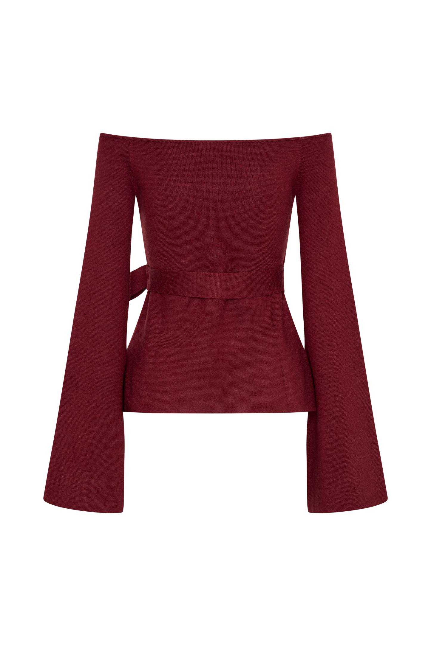 Top en tricot Kyle à épaules dénudées - Rouge cerise