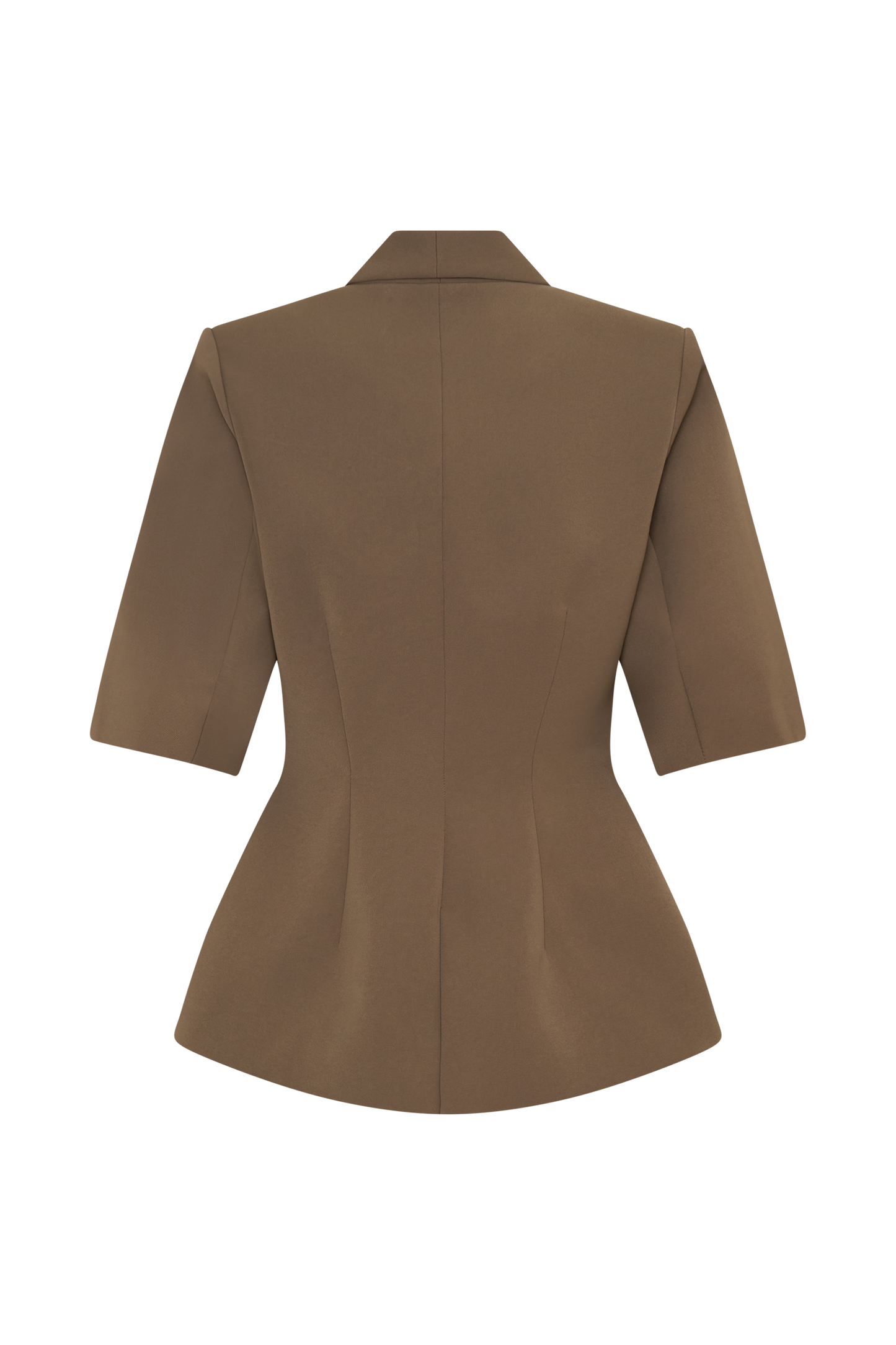 Top tailleur à manches bouffantes Opal - Brun cacao