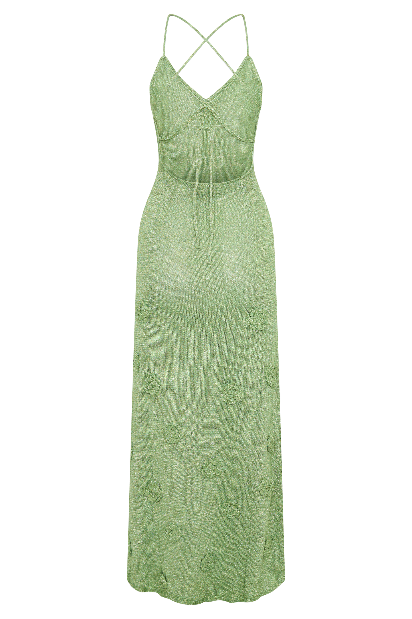 Robe Maxi en Tricot Métallisé Suki - Vert Pastel