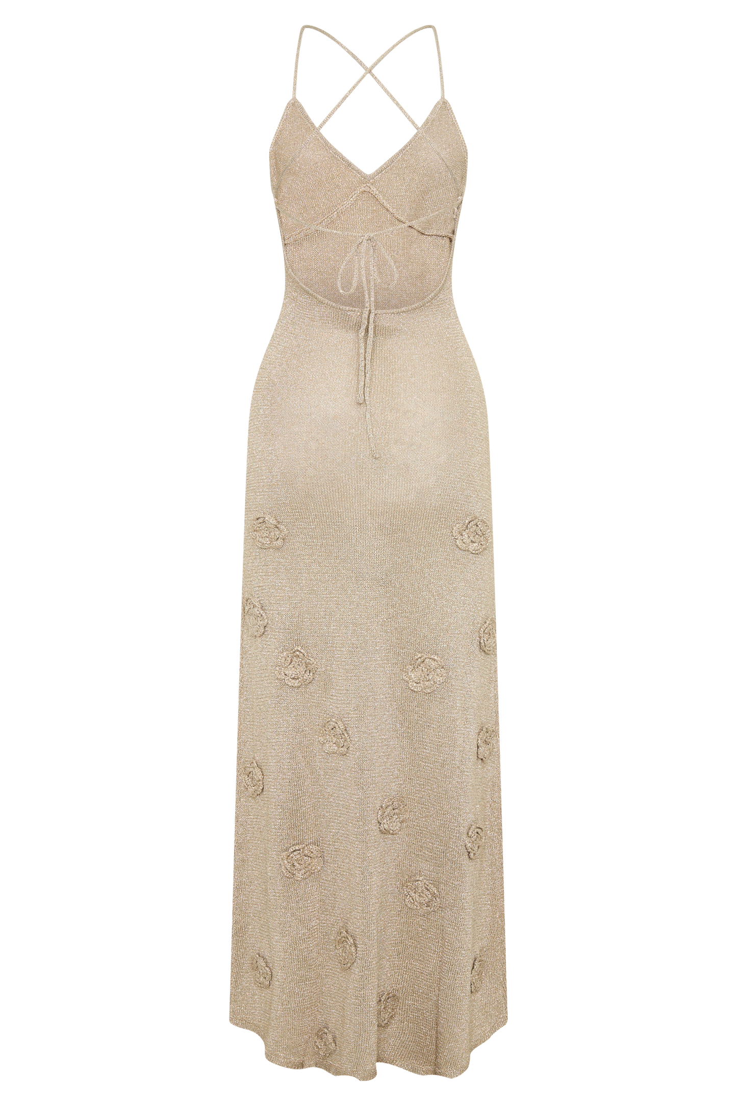 Robe Maxi en Tricot Métallisé Suki - Or