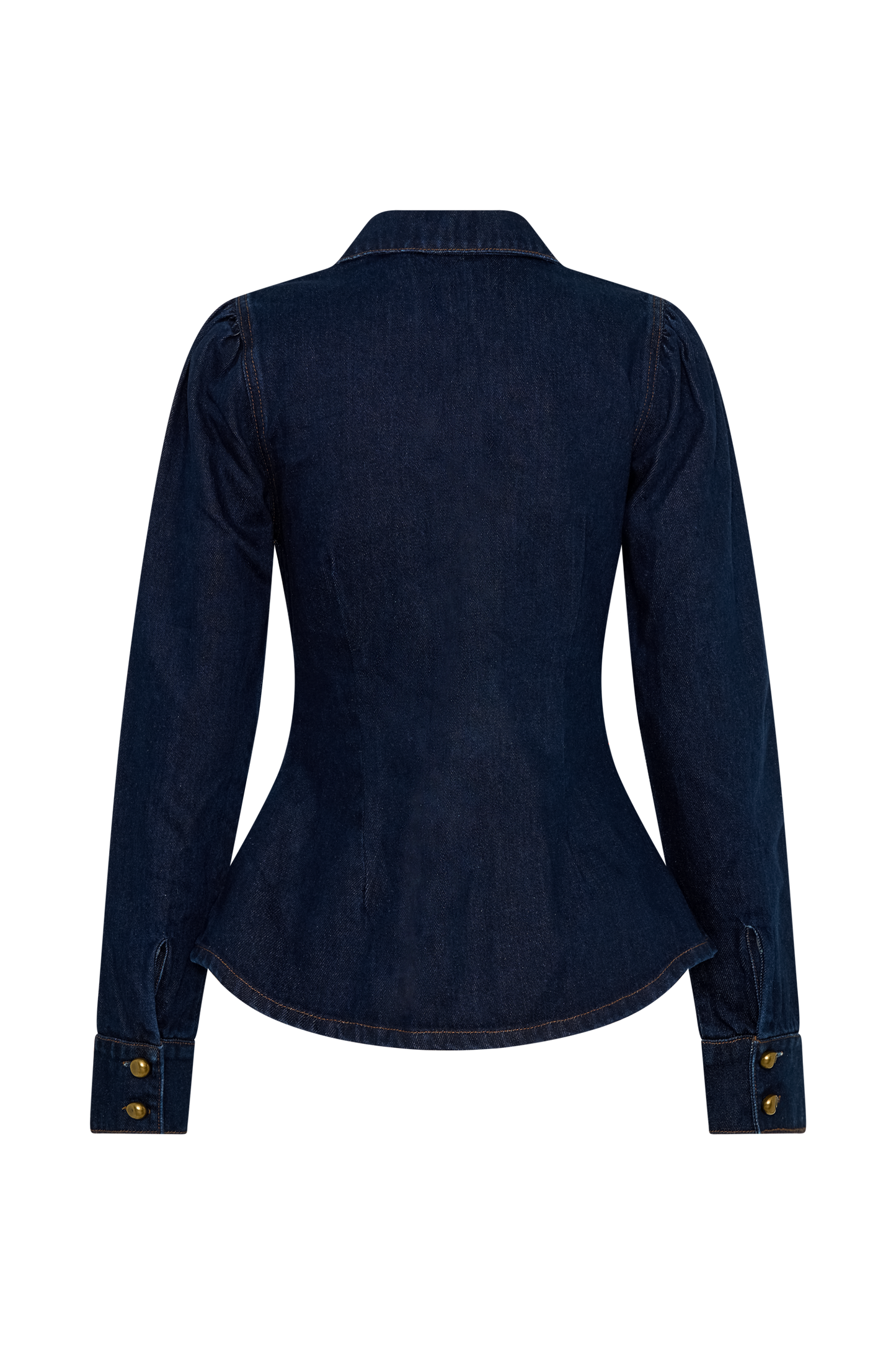 Top en jean à manches longues Hilary - Bleu indigo