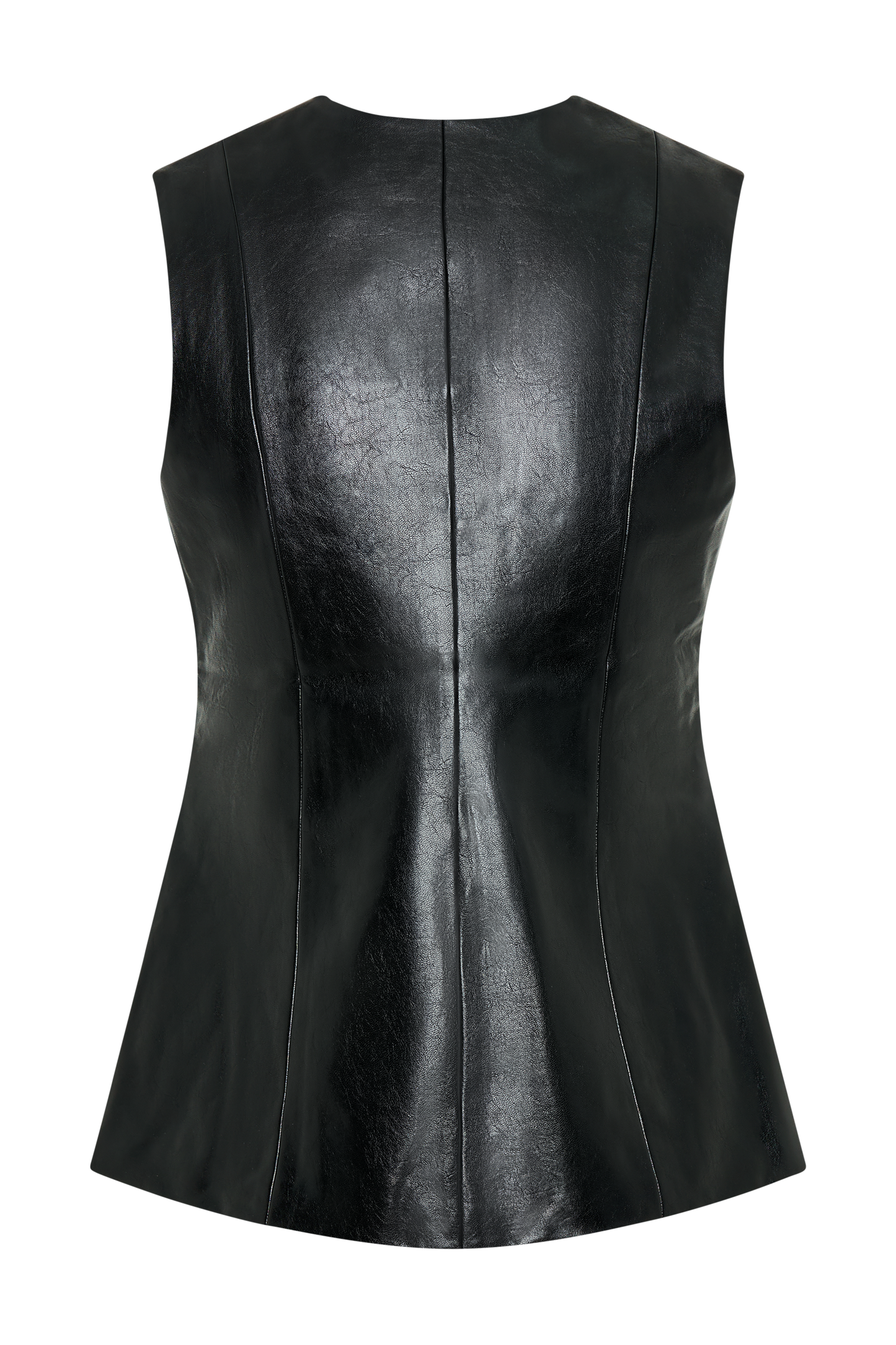 Gilet sans manches en simili cuir Coralia - Noir