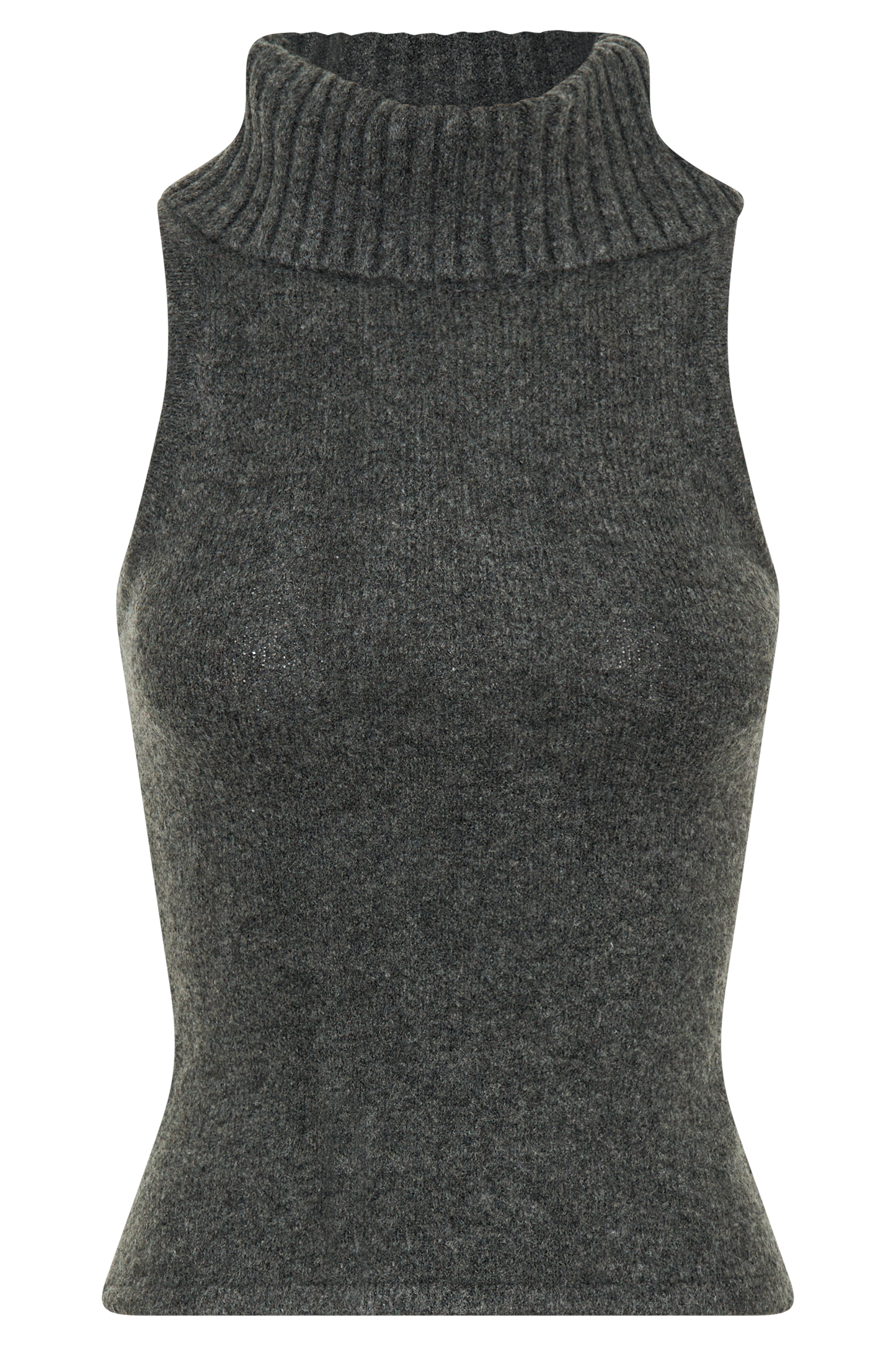 Top en tricot à col montant Elise - Gris anthracite chiné