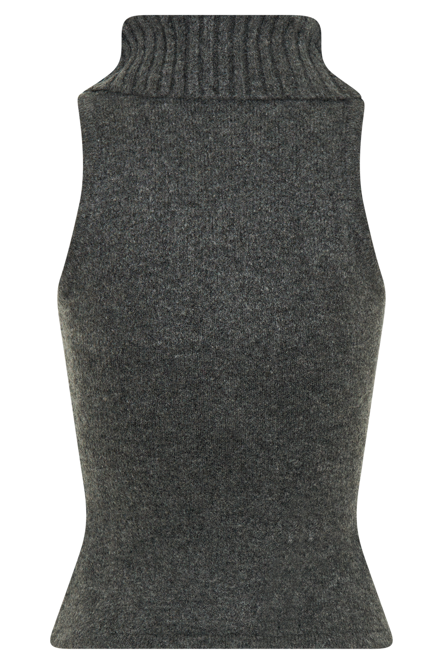 Top en tricot à col montant Elise - Gris anthracite chiné