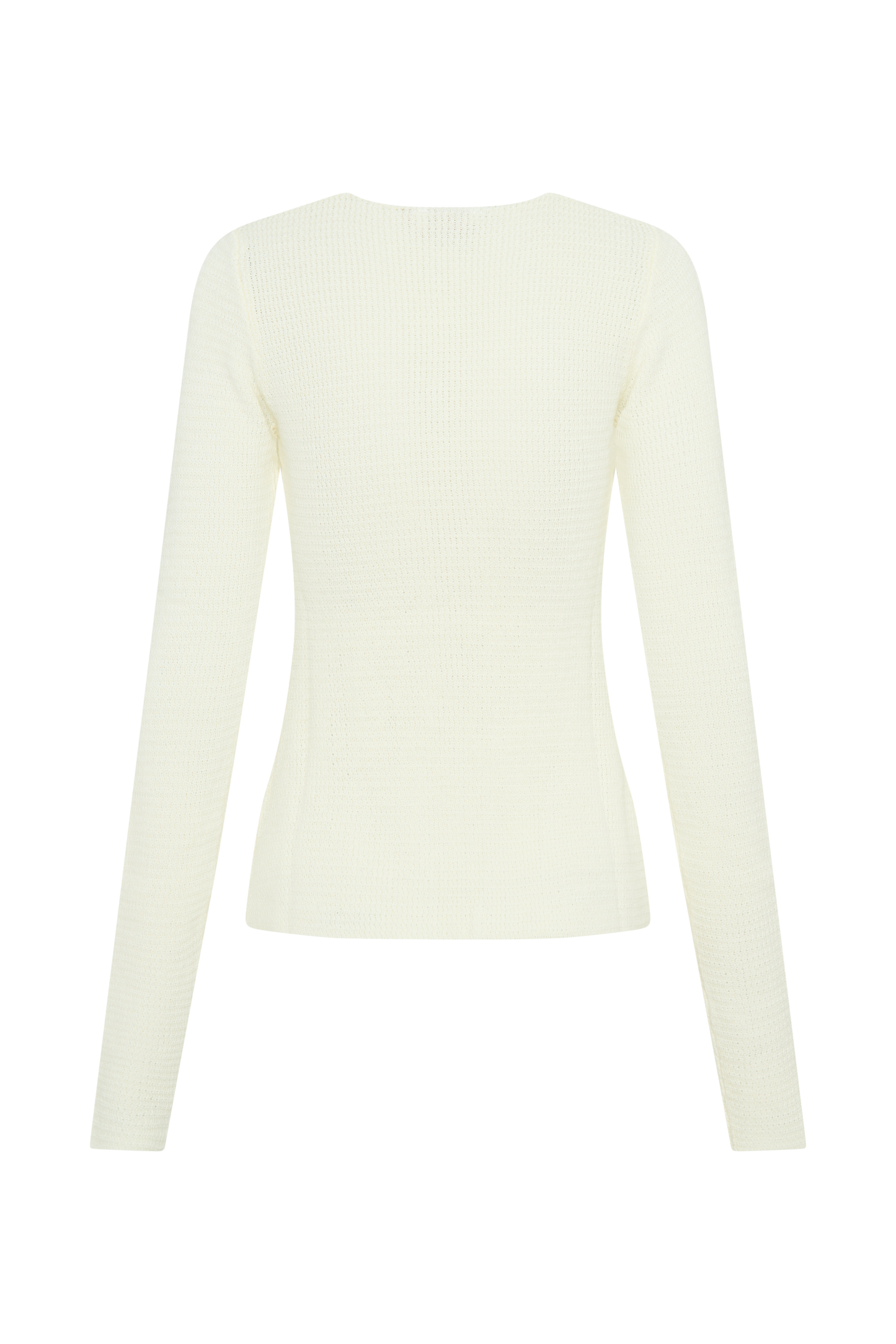 Top à manches longues Noah avec nœud en tricot - Ivoire