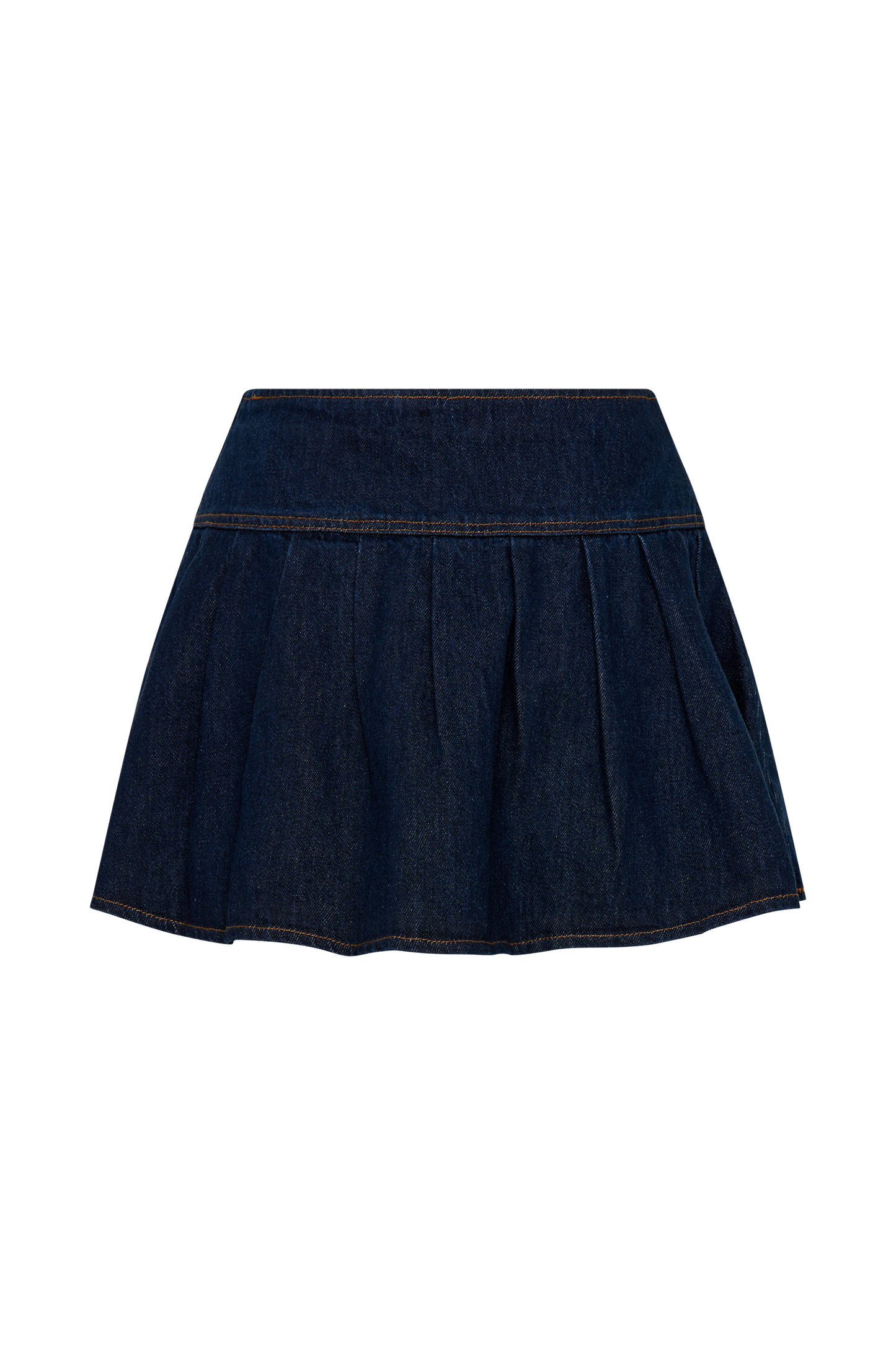 Jupe mini en jean plissée Candice - Bleu indigo