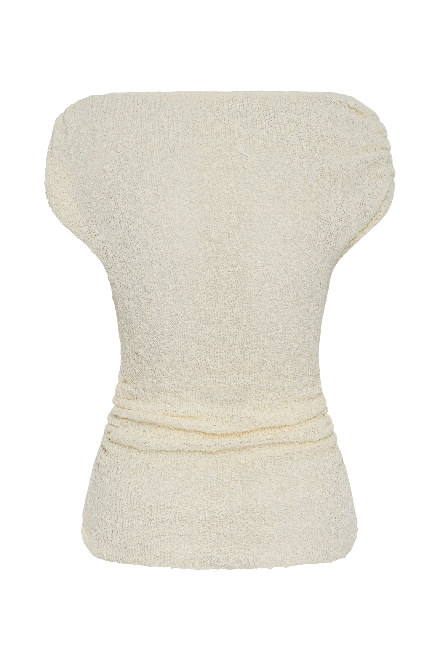 Top en tricot bouclé à épaules dénudées Chloe - Ivoire