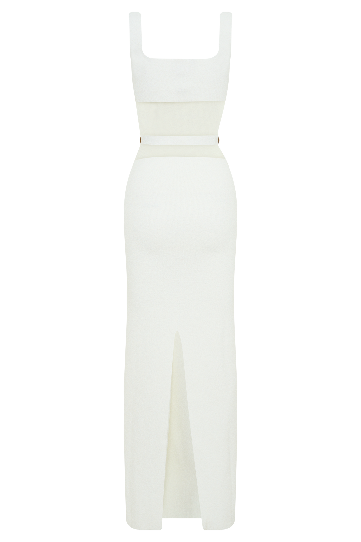 Robe Maxi en Tricot à Découpes Alysanne - Blanche