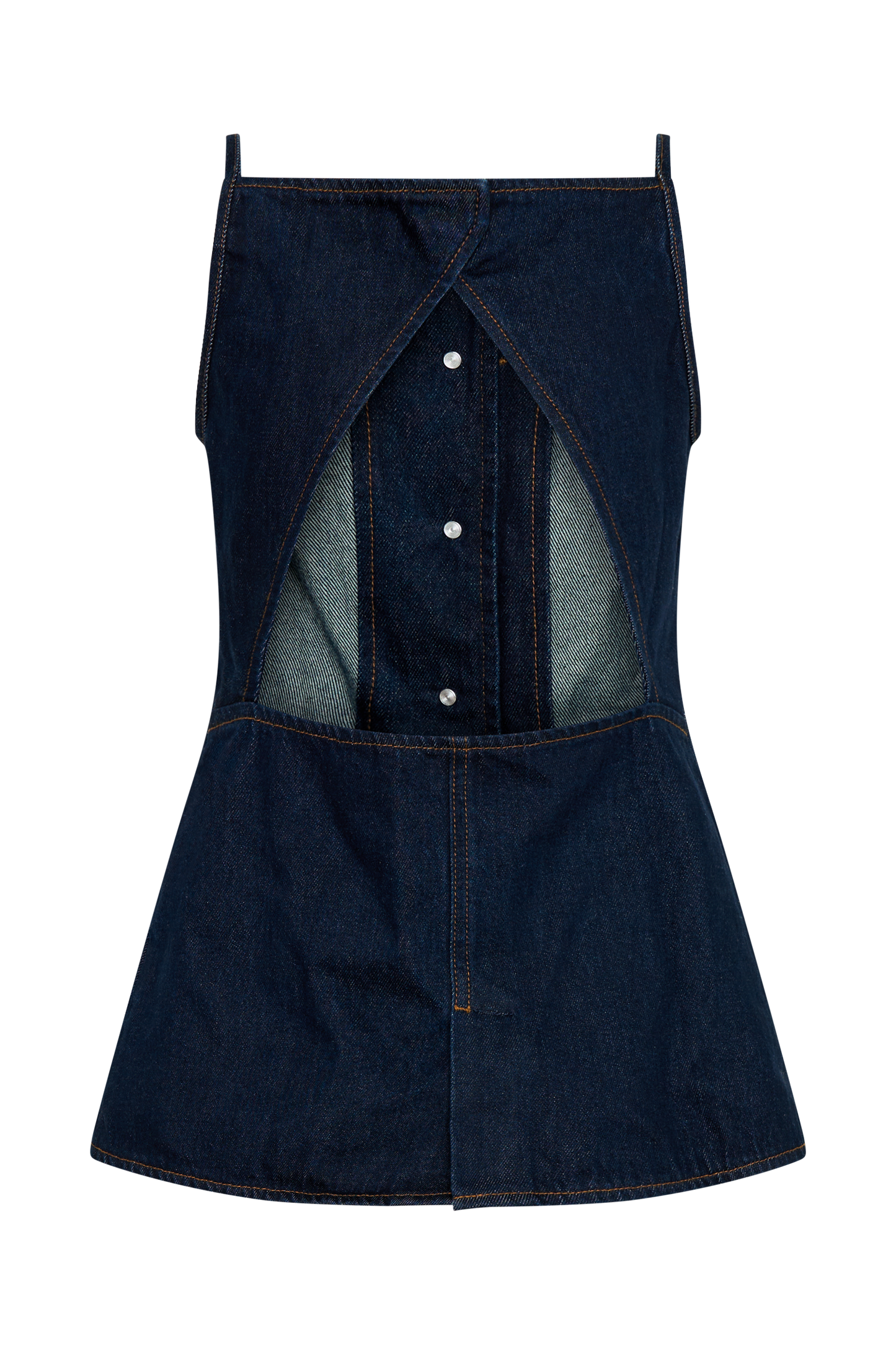 Haut en jean sans manches à boutons Ashton - Bleu indigo