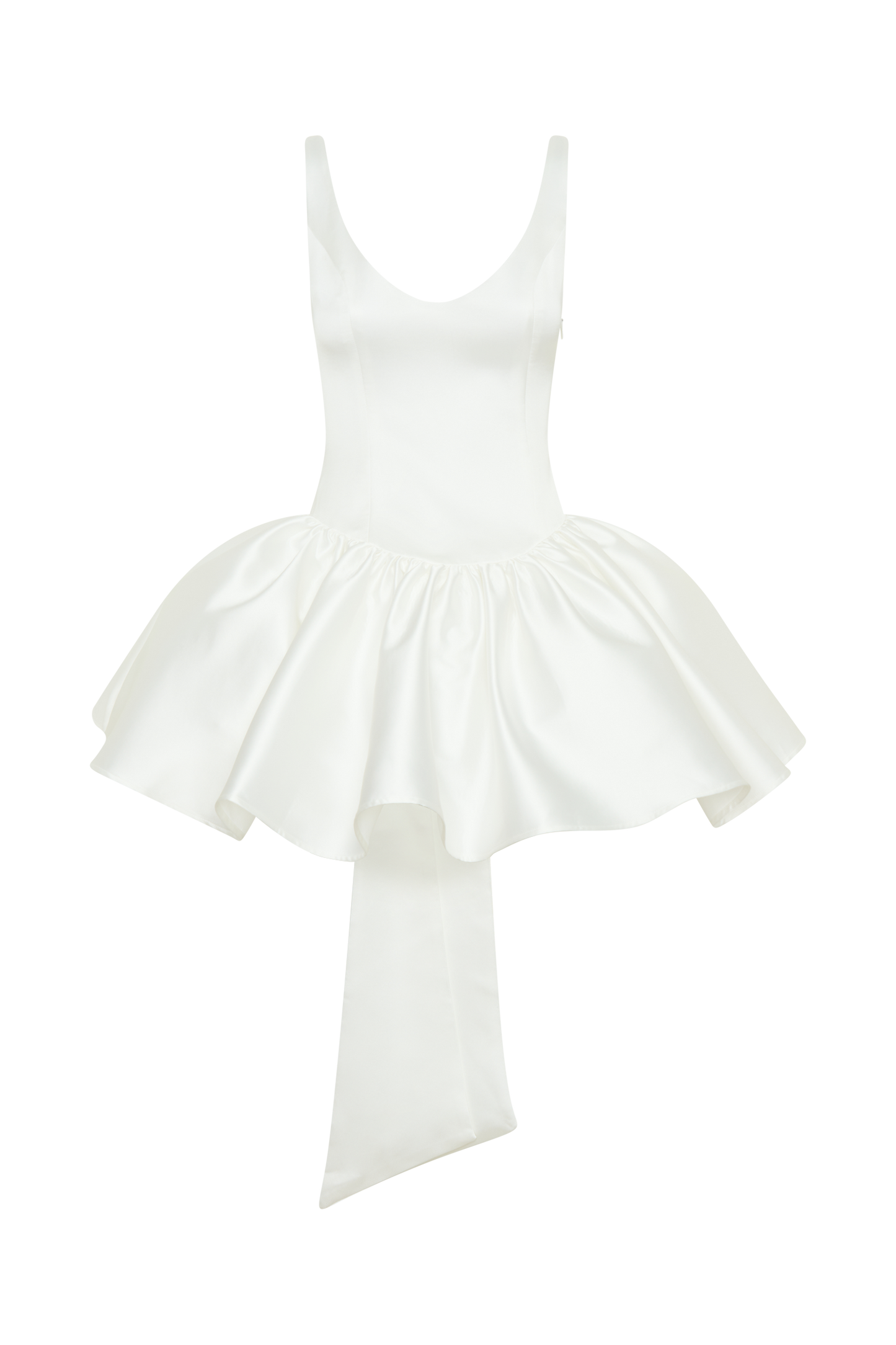 Mini-robe Felicia en satin avec nœud - Blanc