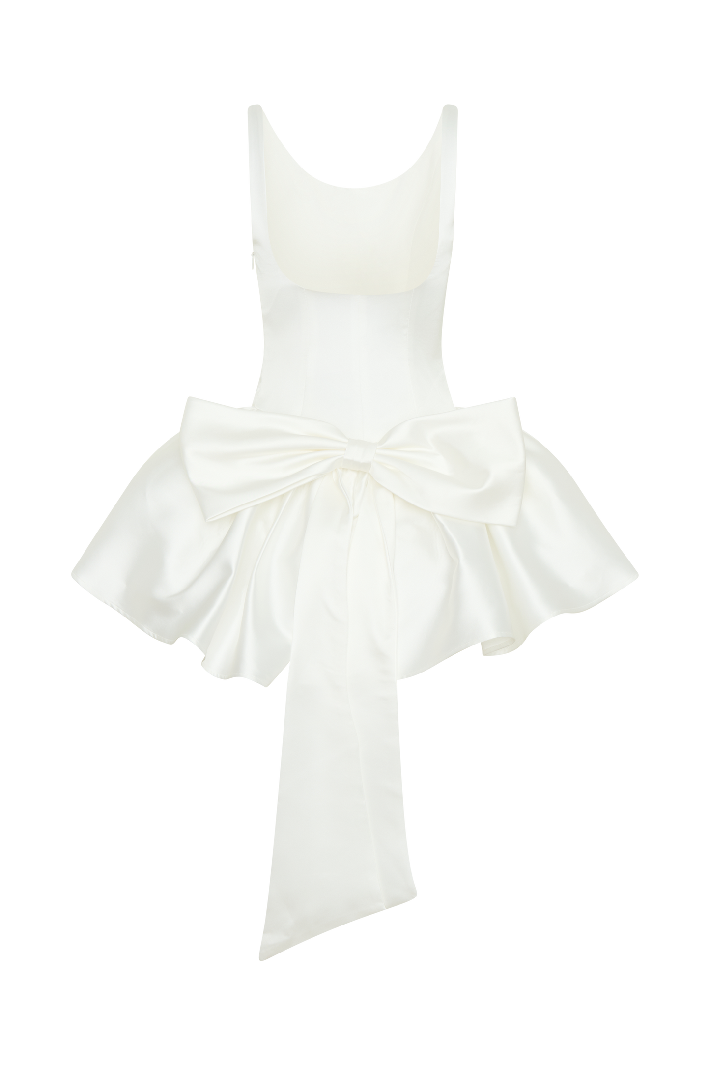 Mini-robe Felicia en satin avec nœud - Blanc