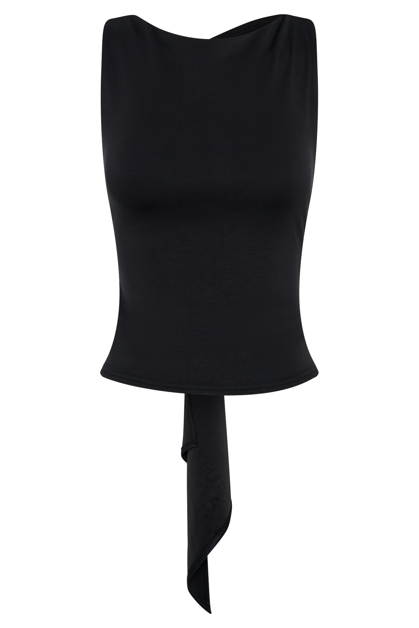 Top asymétrique en jersey scuba Catelyn - Noir