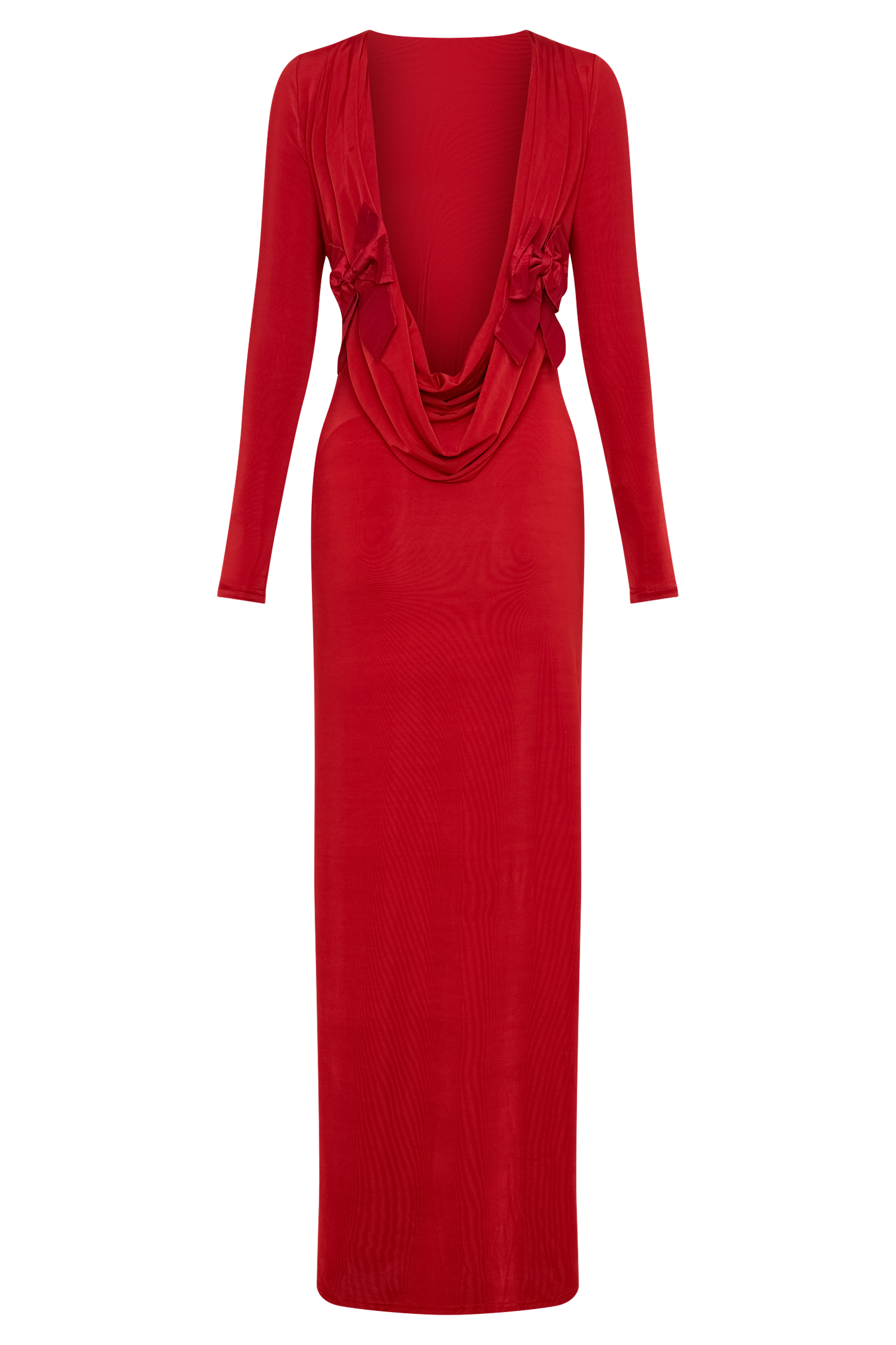 Robe Maxi Évasée à Manches Longues Bennett - Rubis