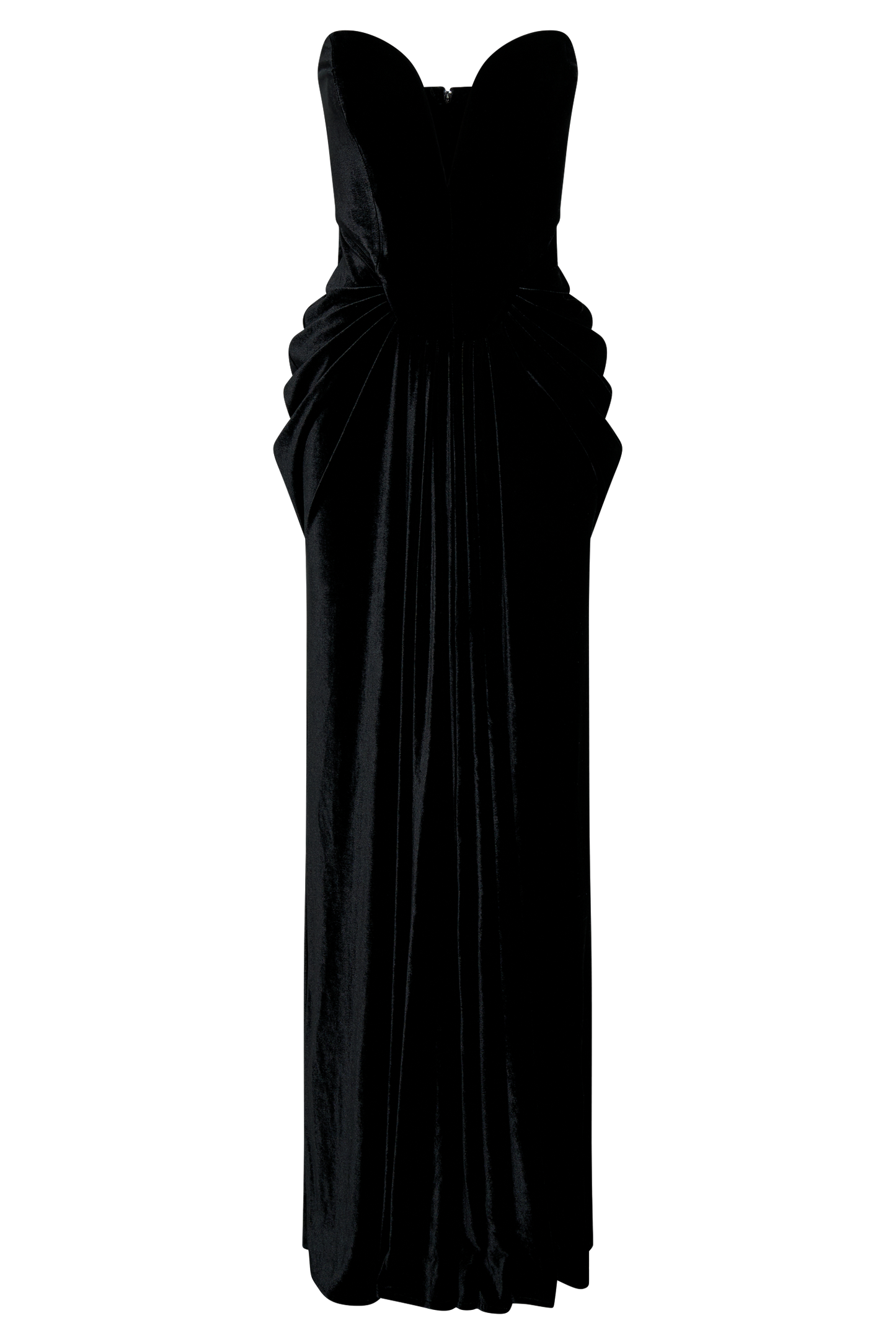 Robe Maxi en Velours Sans Bretelles Paige - Noir