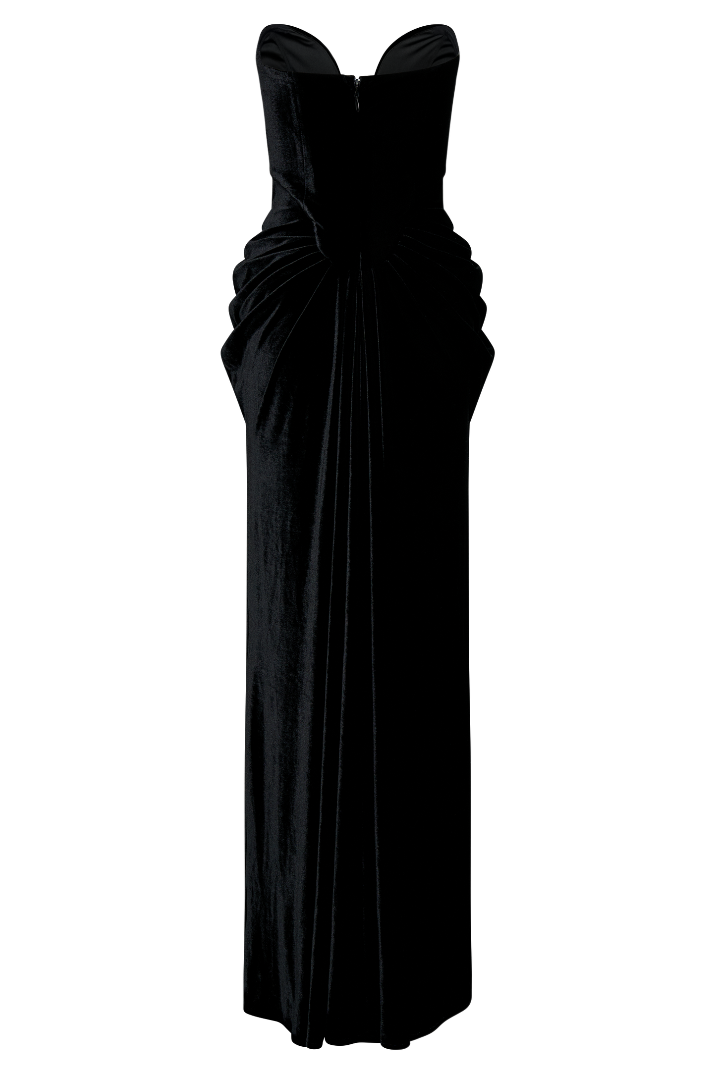 Robe Maxi en Velours Sans Bretelles Paige - Noir