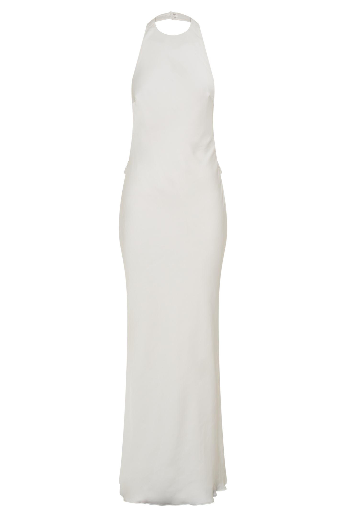 Robe Maxi Halter en Satin Rinna - Ivoire