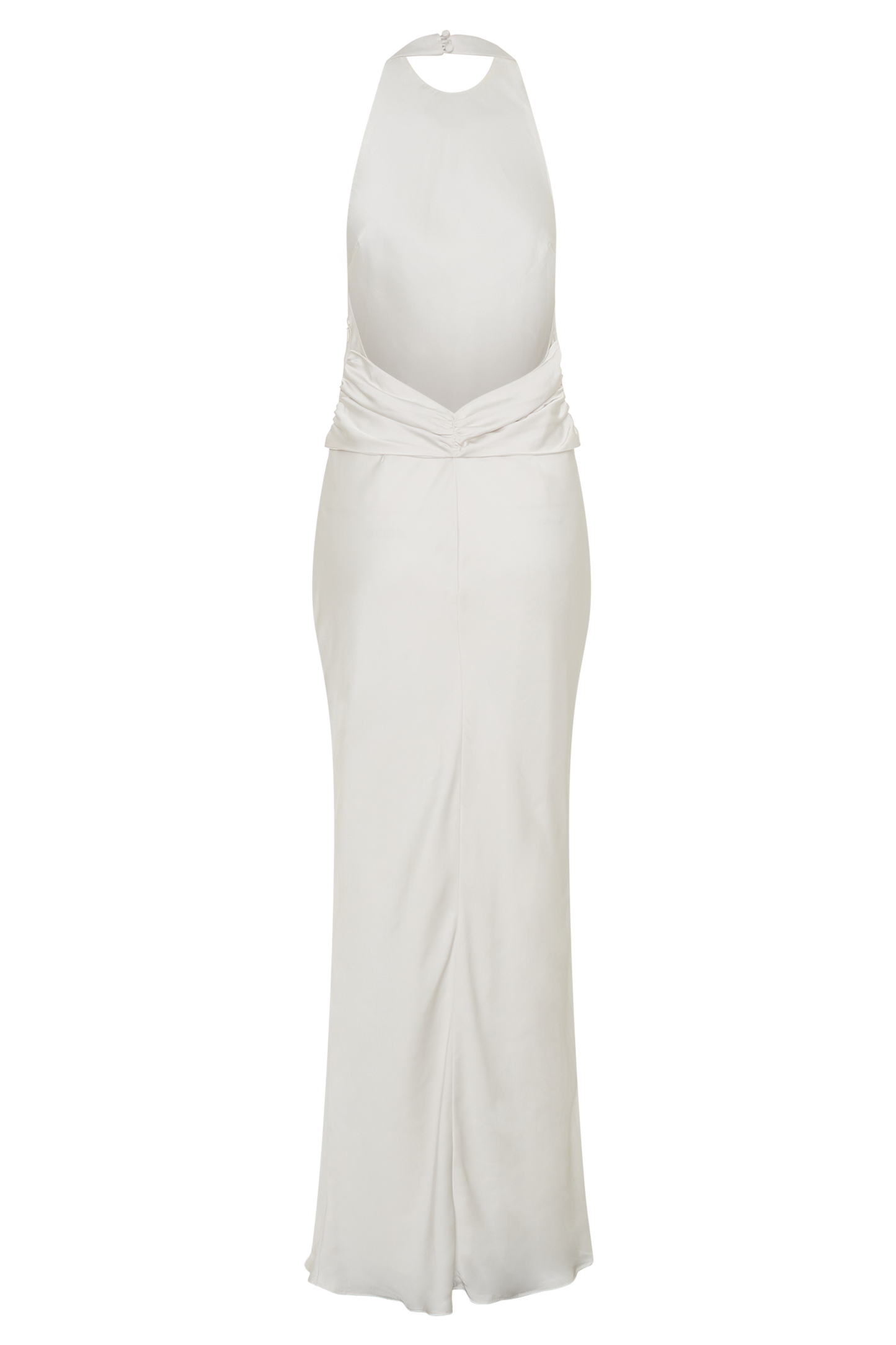 Robe Maxi Halter en Satin Rinna - Ivoire
