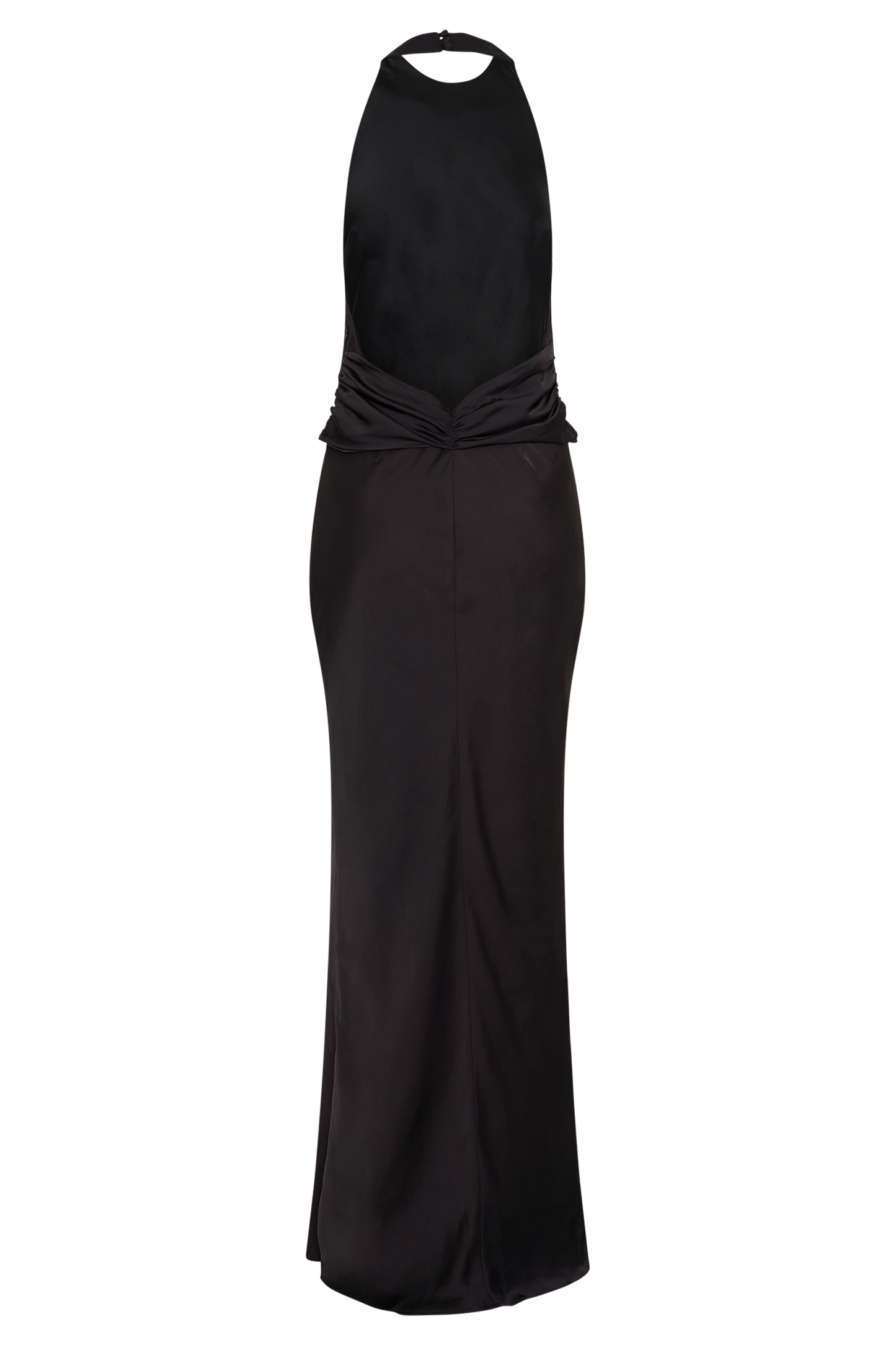 Robe Maxi Satinée à Décolleté Croisé Rinna - Noir
