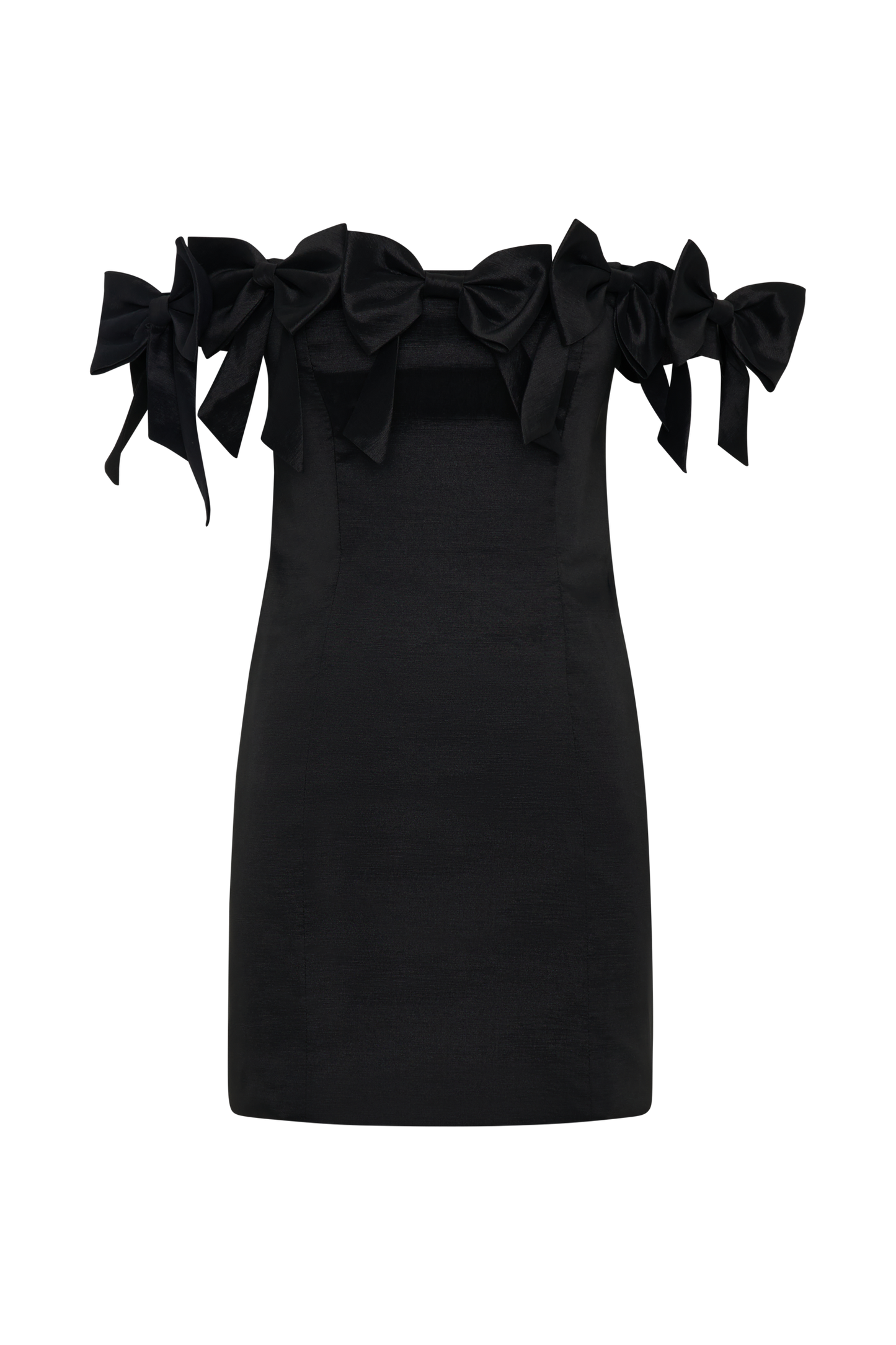 Mini-robe rose sans bretelles avec nœud - Noir