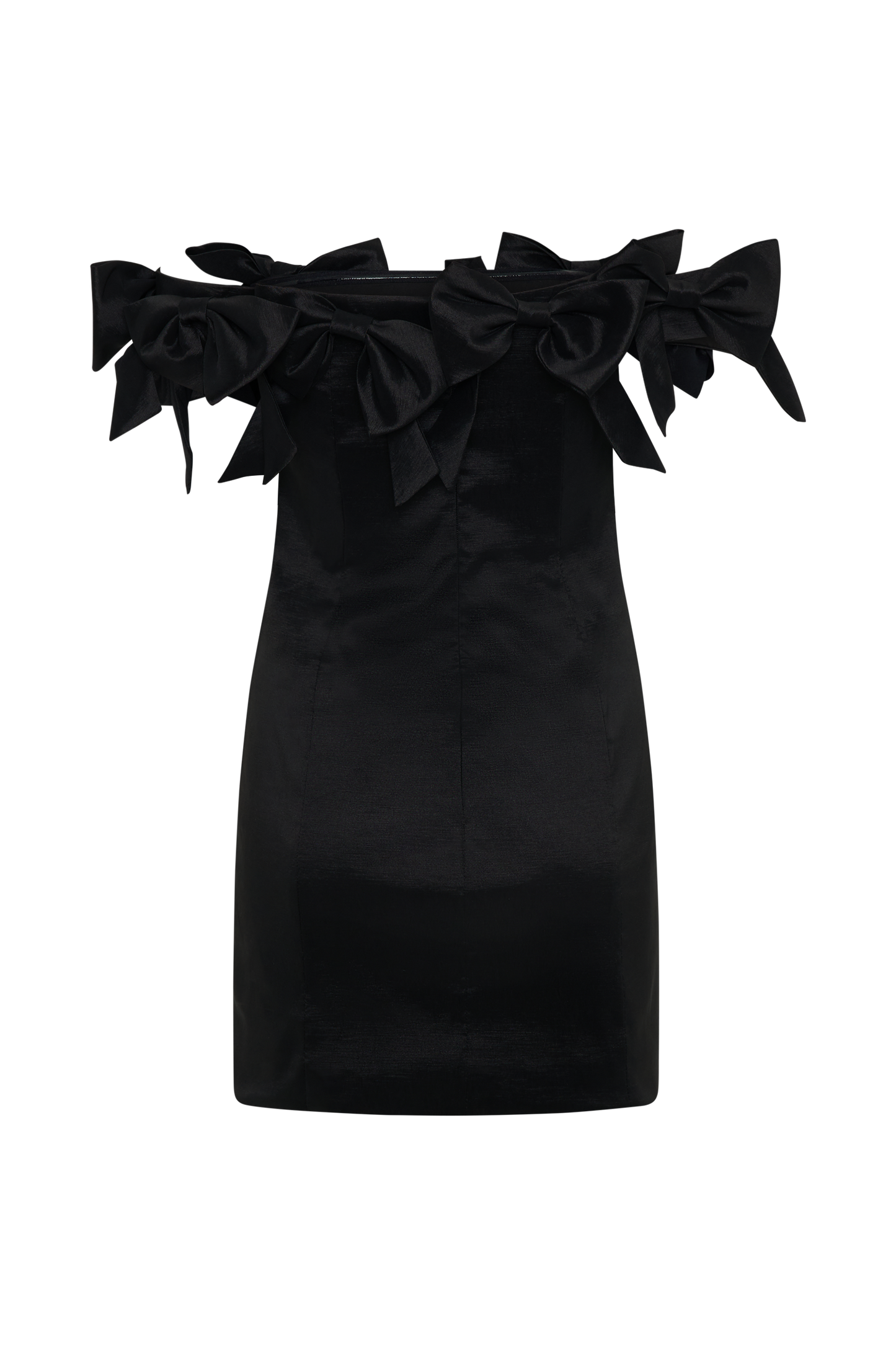 Mini-robe rose sans bretelles avec nœud - Noir