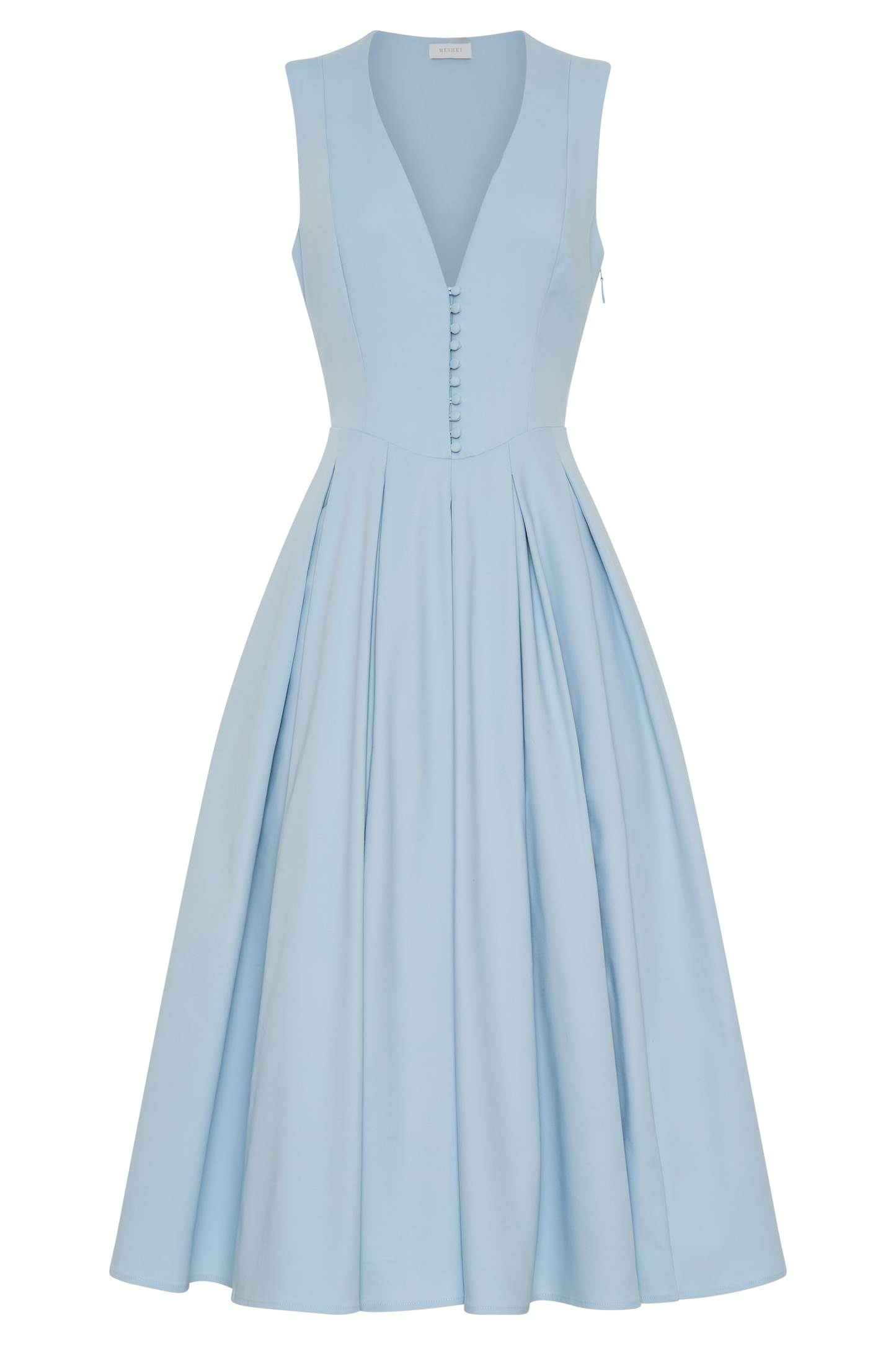 Robe midi sans manches en coton Keely - Bleu ciel