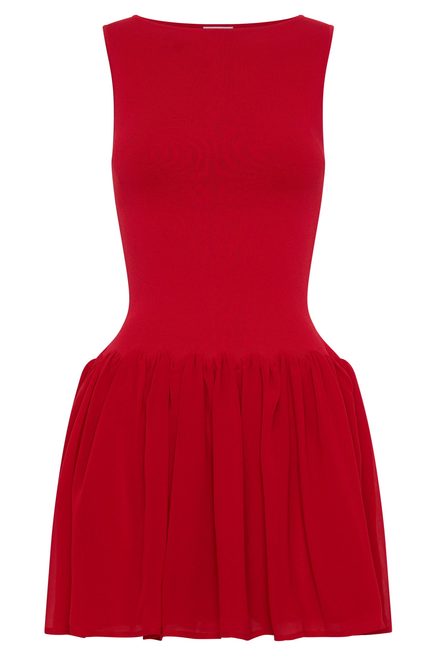 Robe mini en jersey et mousseline de soie Ashleigh - Rouge