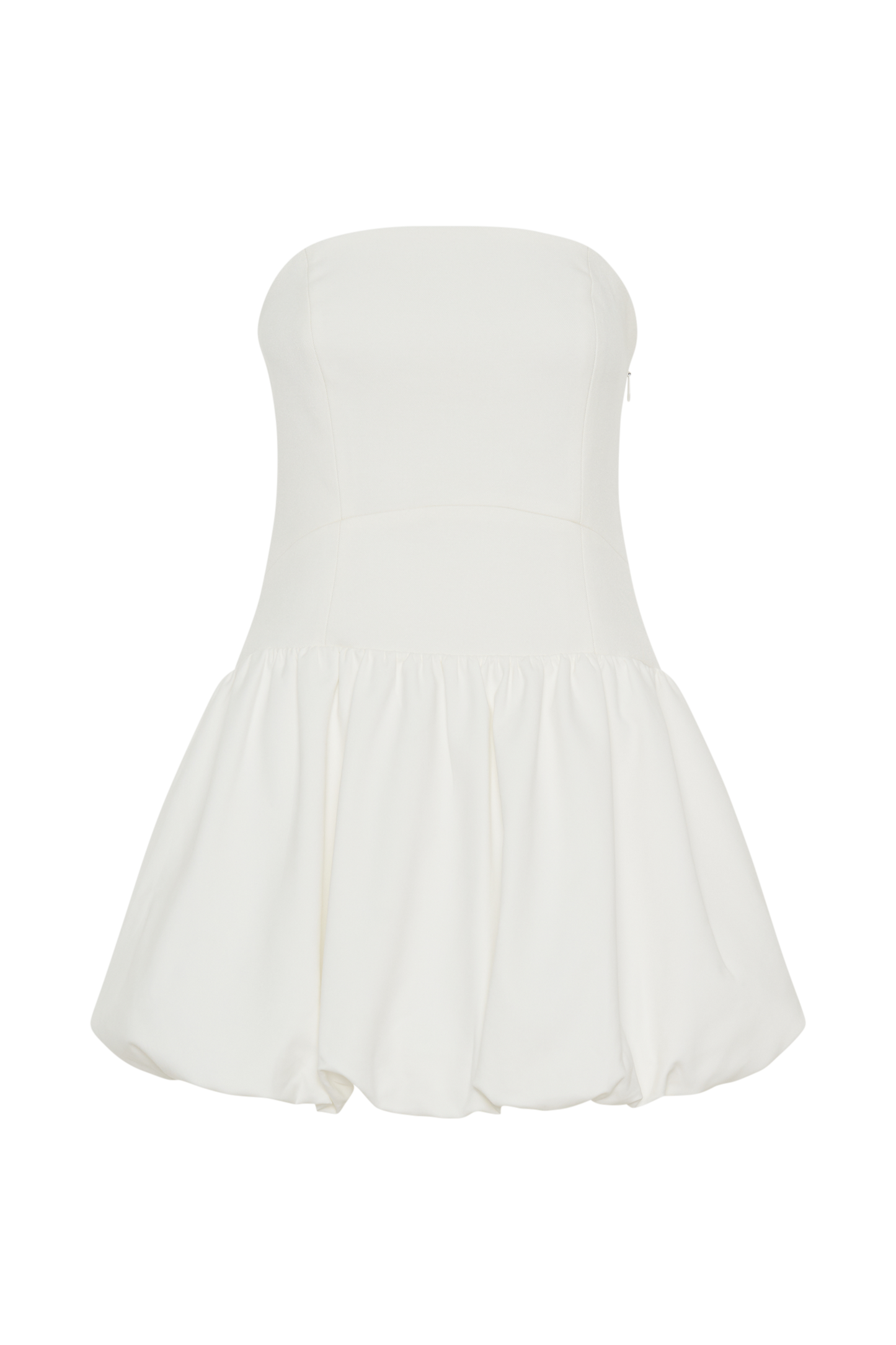 Robe mini trapueuse sans bretelles Clementina - Blanche
