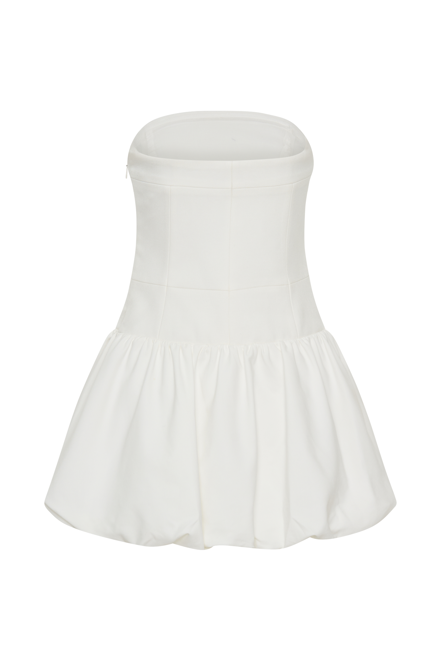 Robe mini trapueuse sans bretelles Clementina - Blanche
