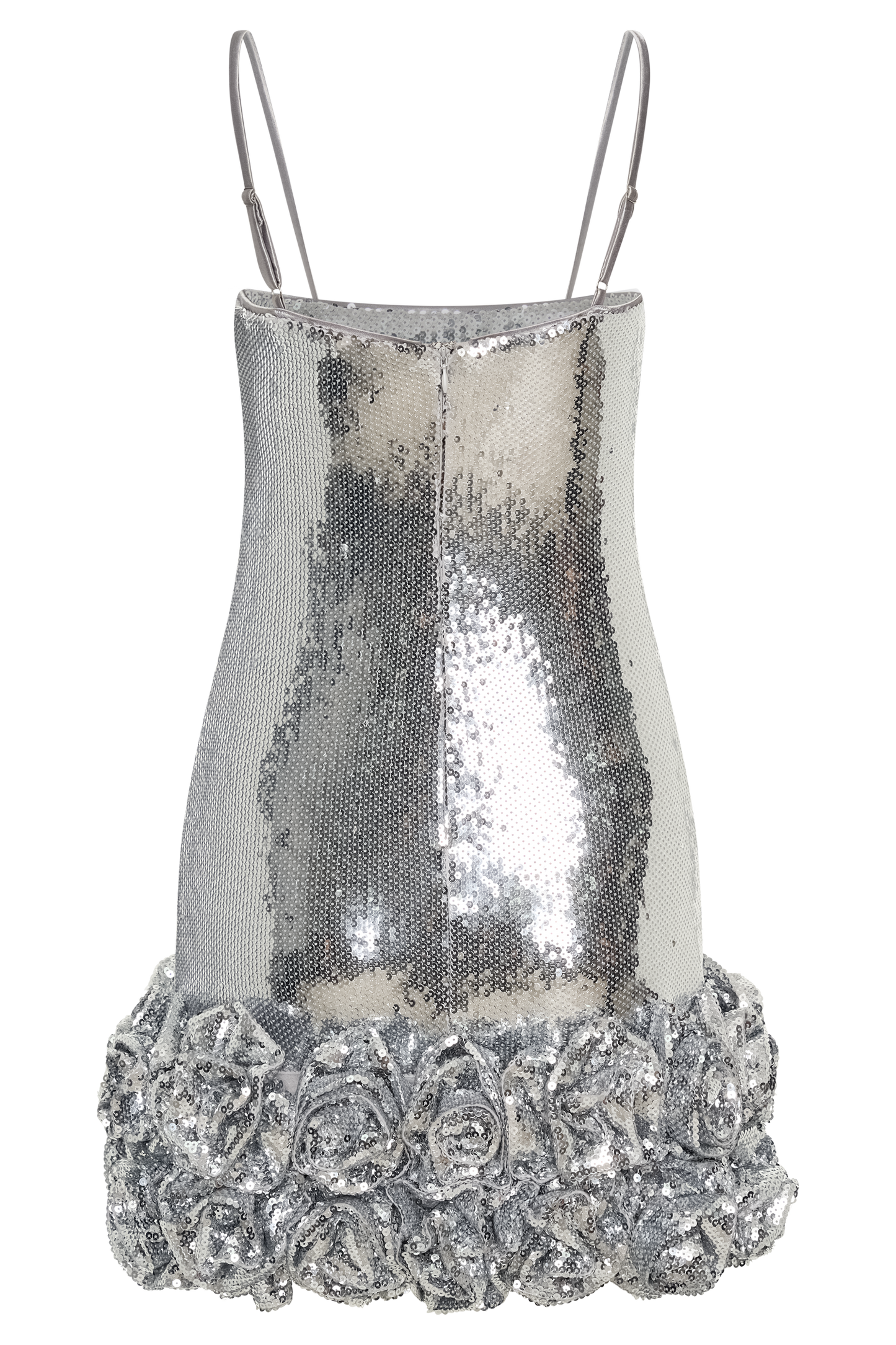 Mini-robe pailletée à fleurs Faye - Argent