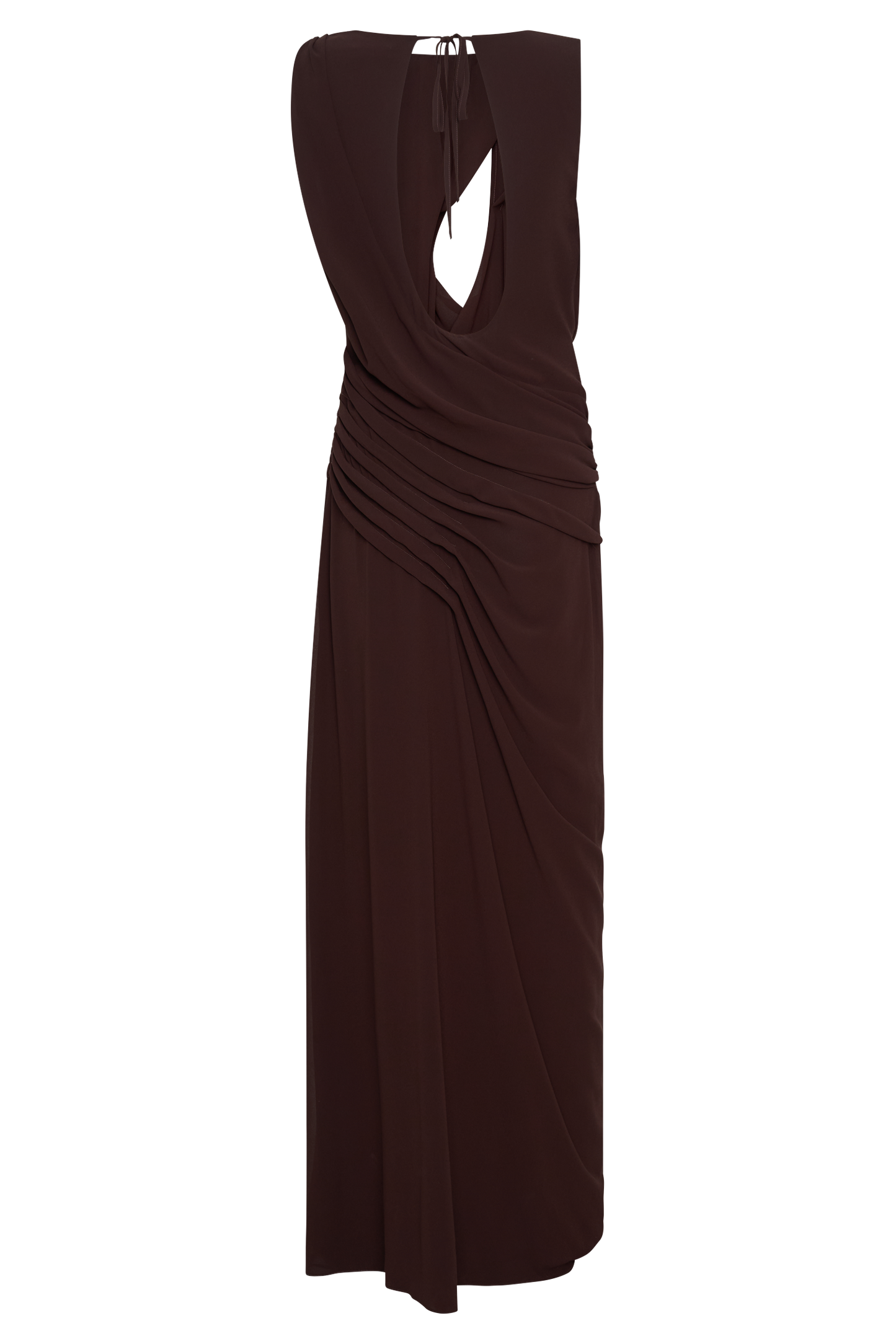 Robe Maxi en Chiffon Oria - Brun Cacao