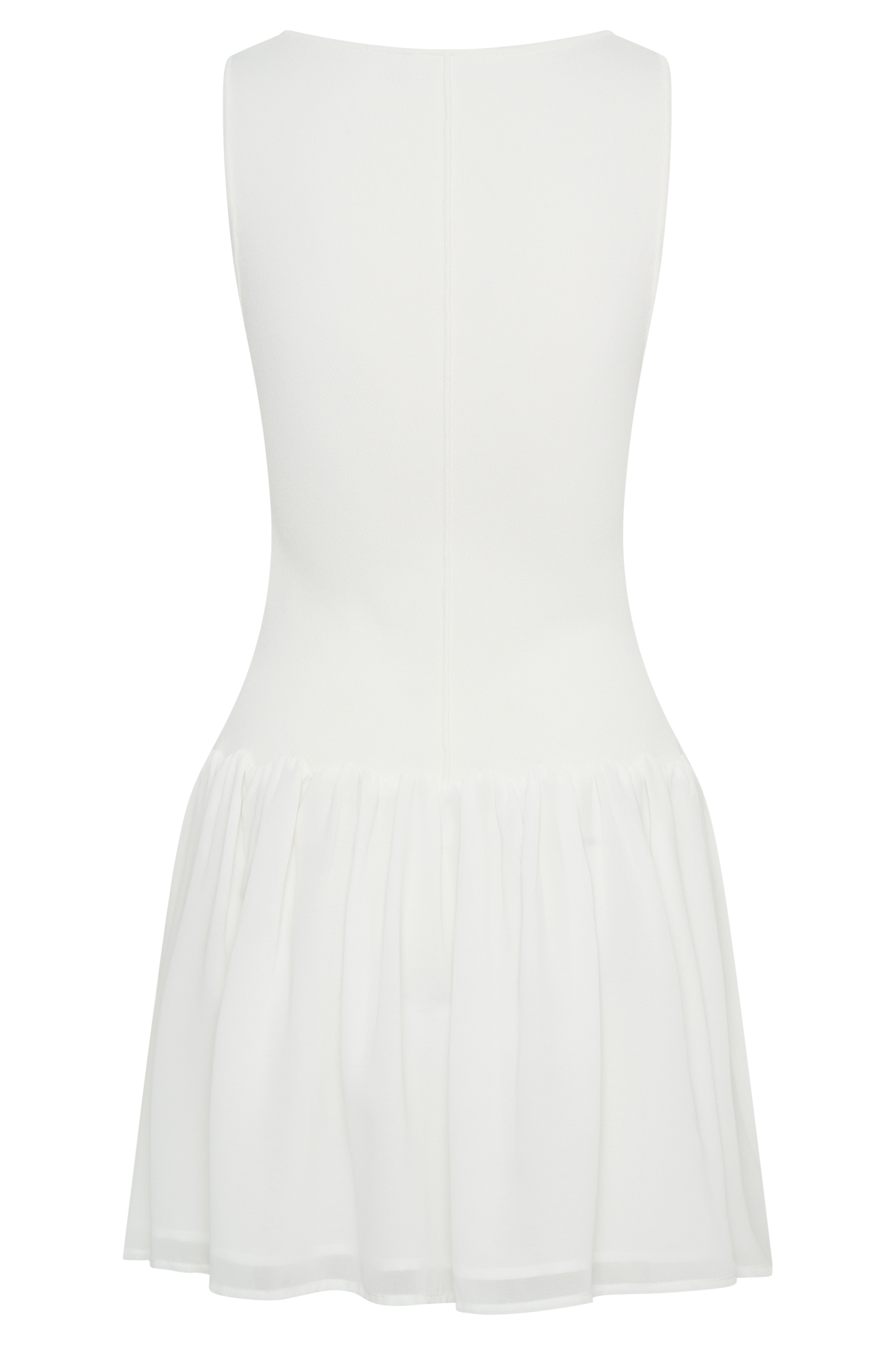 Robe mini en jersey et mousseline de soie Ashleigh - Ivoire
