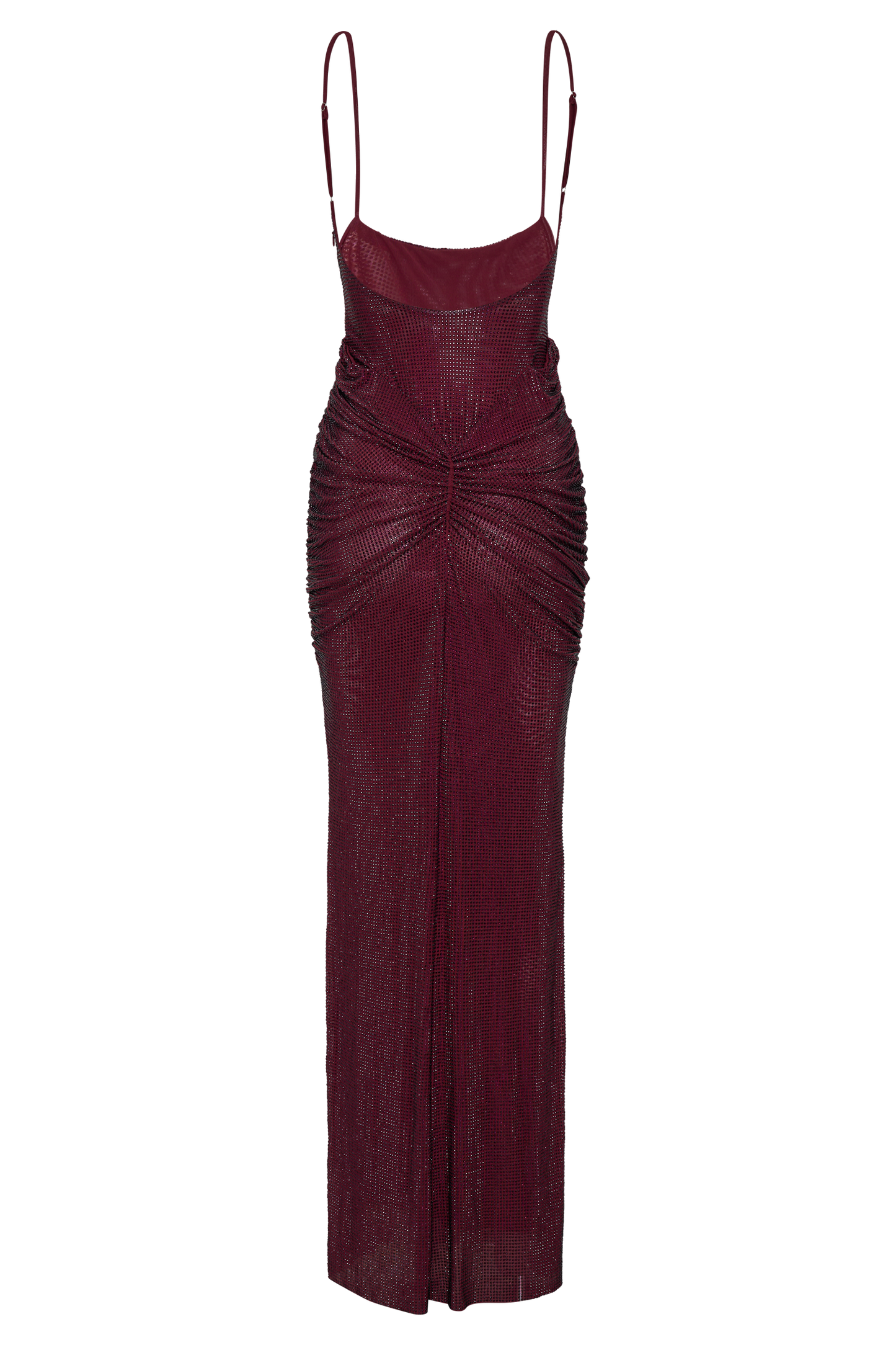 Robe Maxi Satin Roisin Diamante - Brun-Rouge