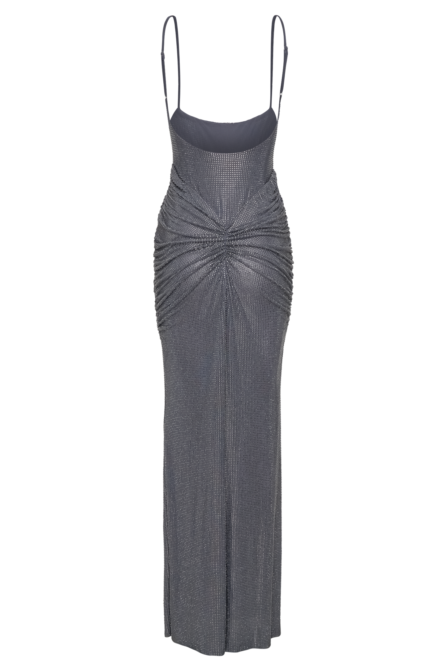 Robe Maxi Satin Roisin Diamante - Gris Argenté