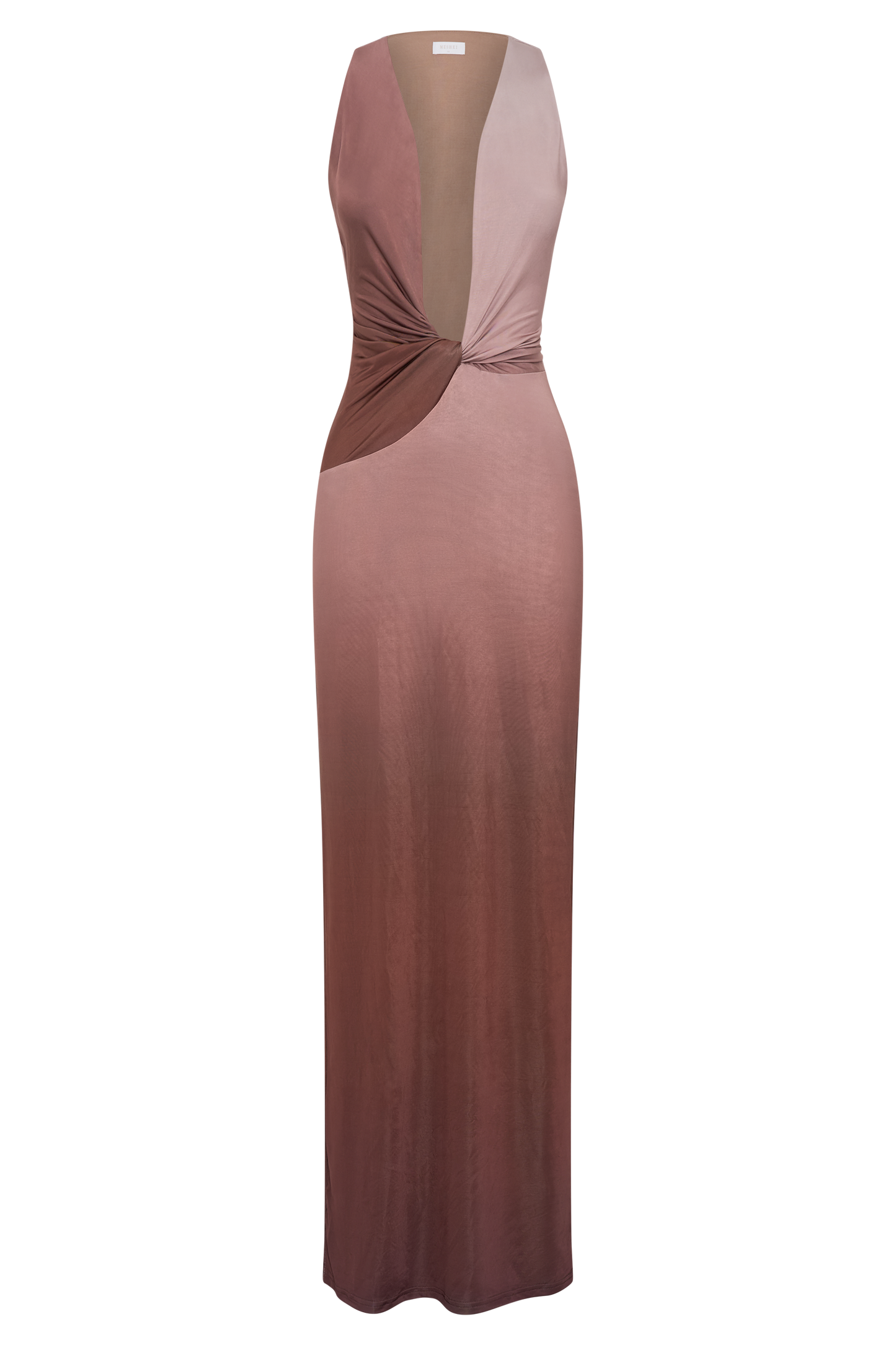Robe Maxi Stella à drapage et matière fluide - Ombre Mocha
