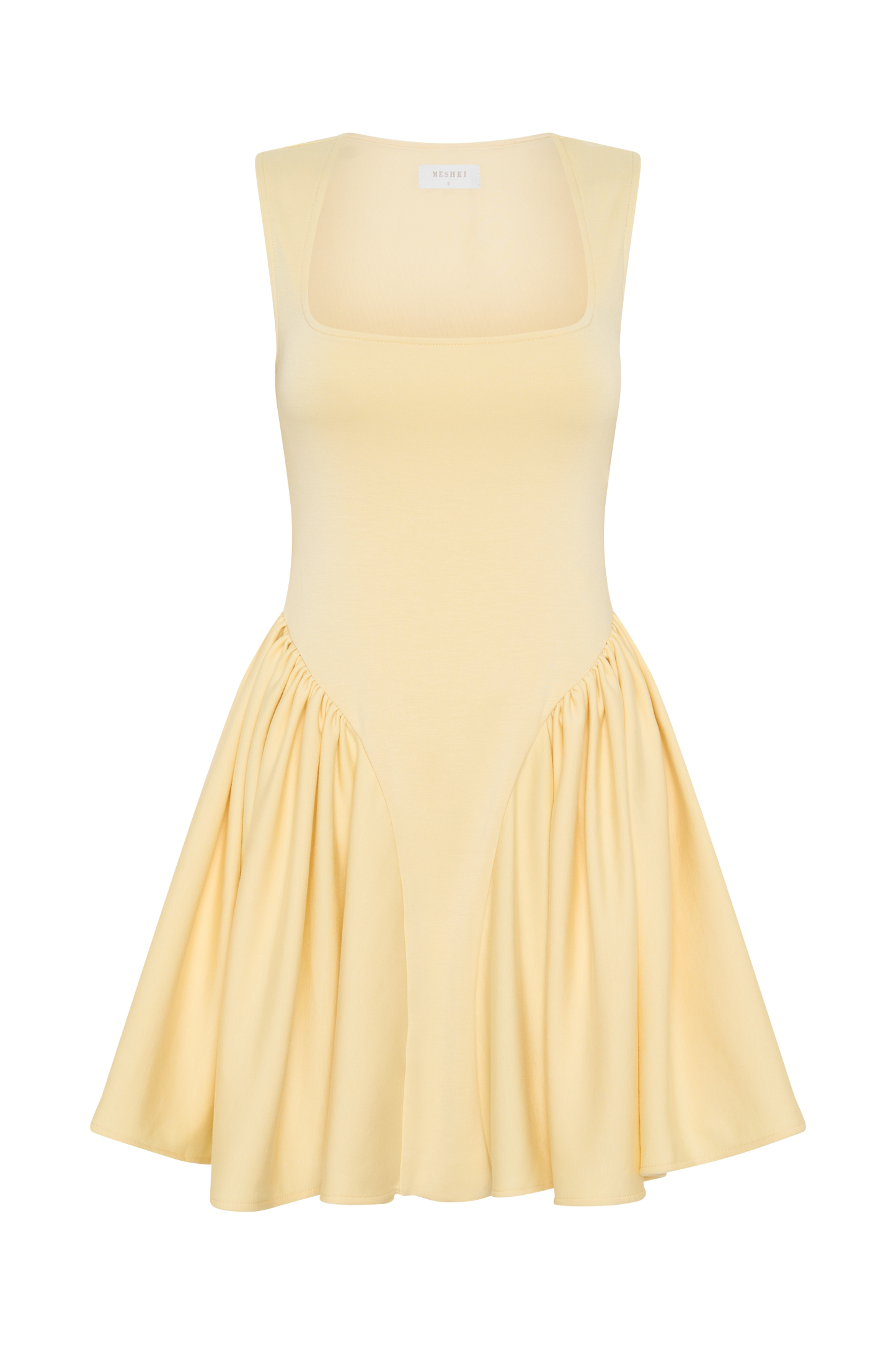 Mini-robe en jersey scuba Sharon - Citron pastel