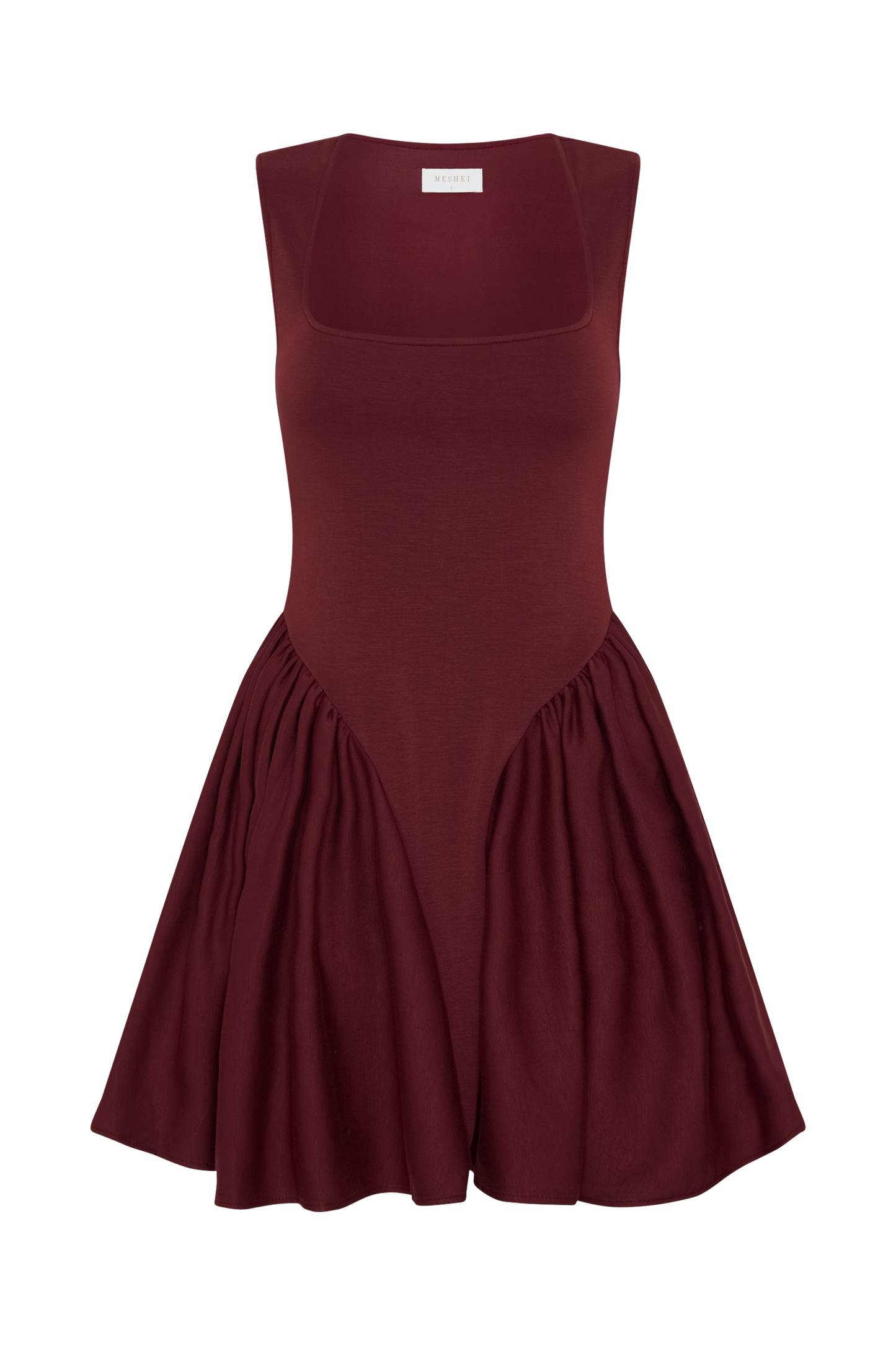 Mini-robe en jersey scuba Sharon - Vin rouge