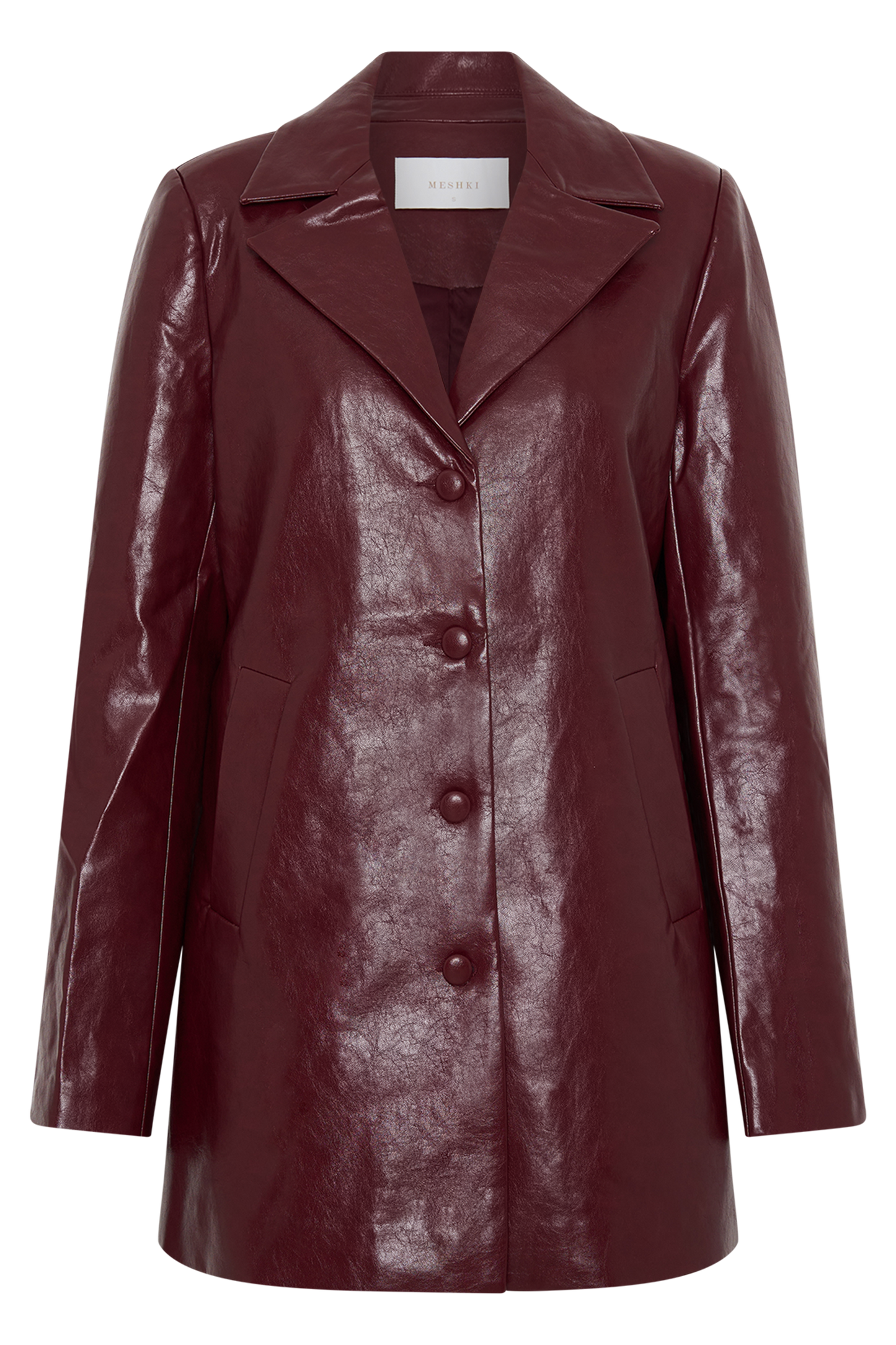 Manteau en simili cuir Deborah - Rouge cerise