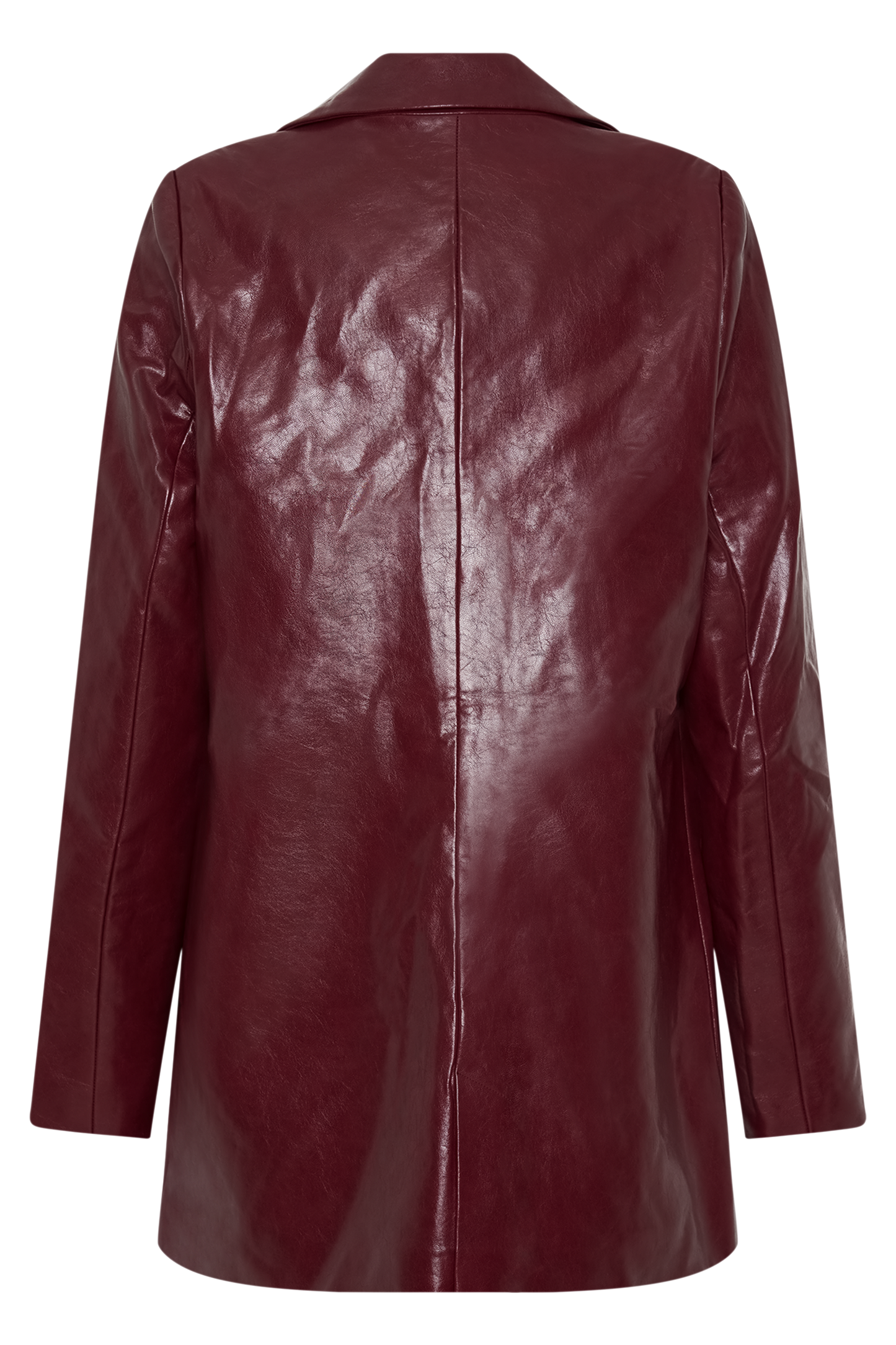 Manteau en simili cuir Deborah - Rouge cerise