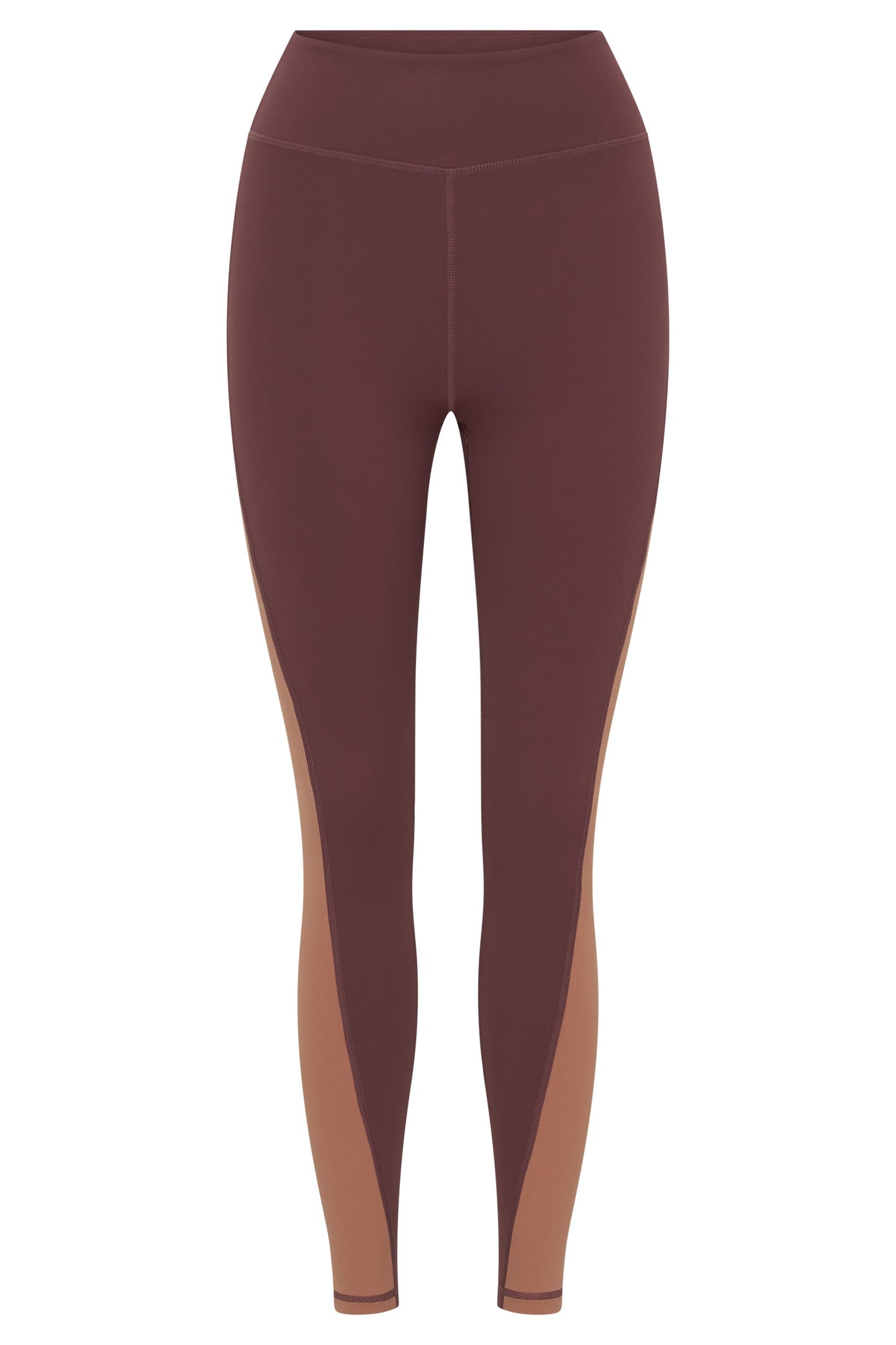 Leggings à panneaux bicolores Libby - Brun-rouge/Beige