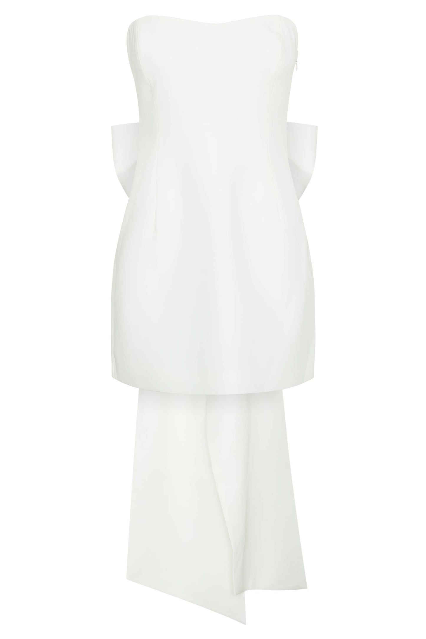 Mini-robe blanche sans bretelles avec nœud - Meredith