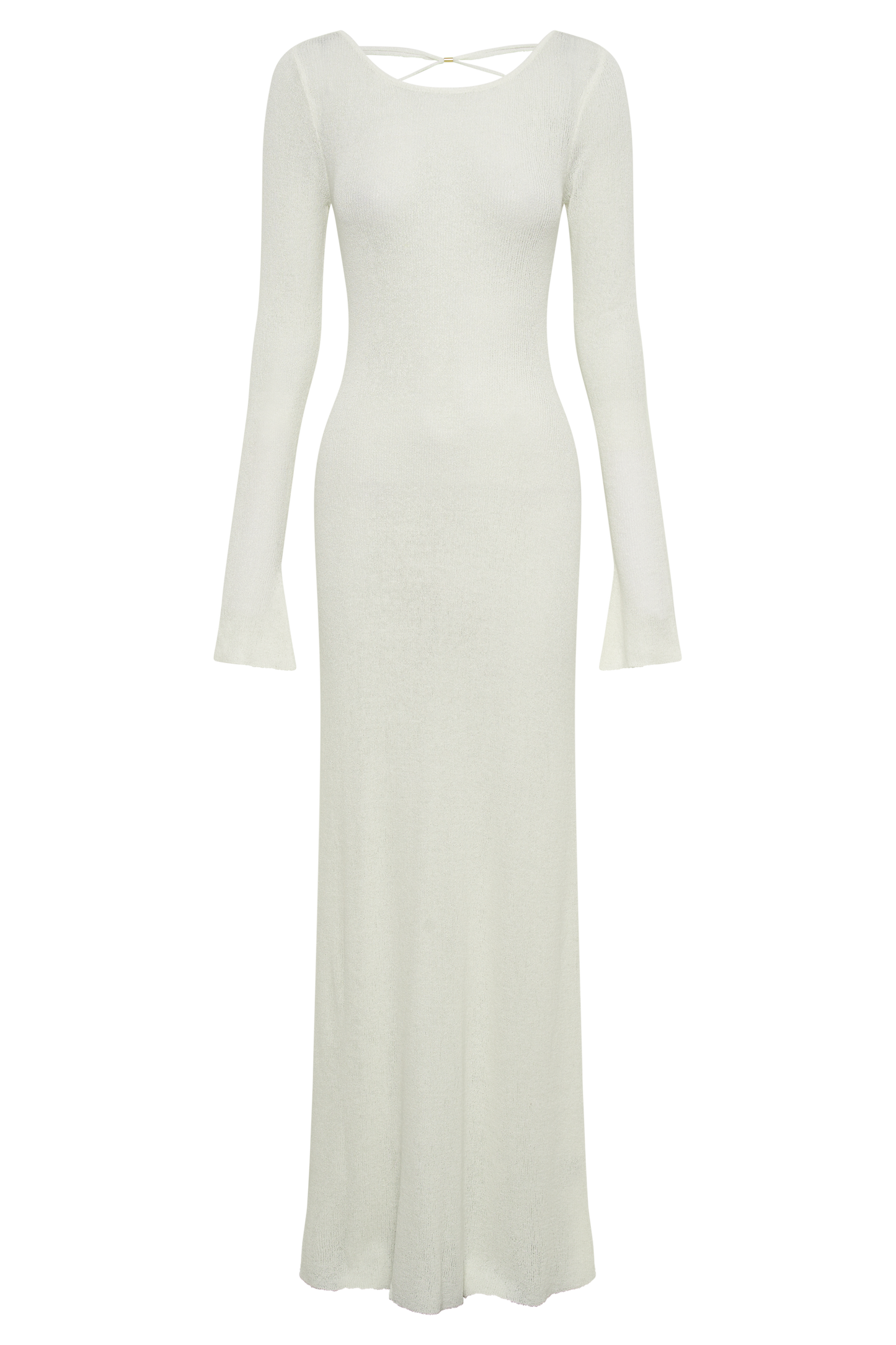 Robe Maxi Tricotée Talia à Décolleté Ouvert - Ivoire