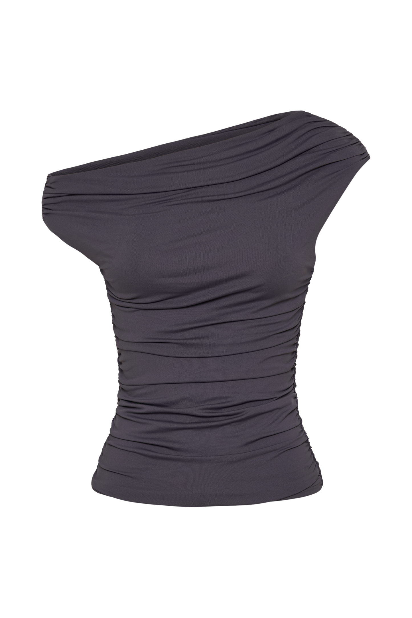 Top à volants Alayna en nylon recyclé - Gris anthracite