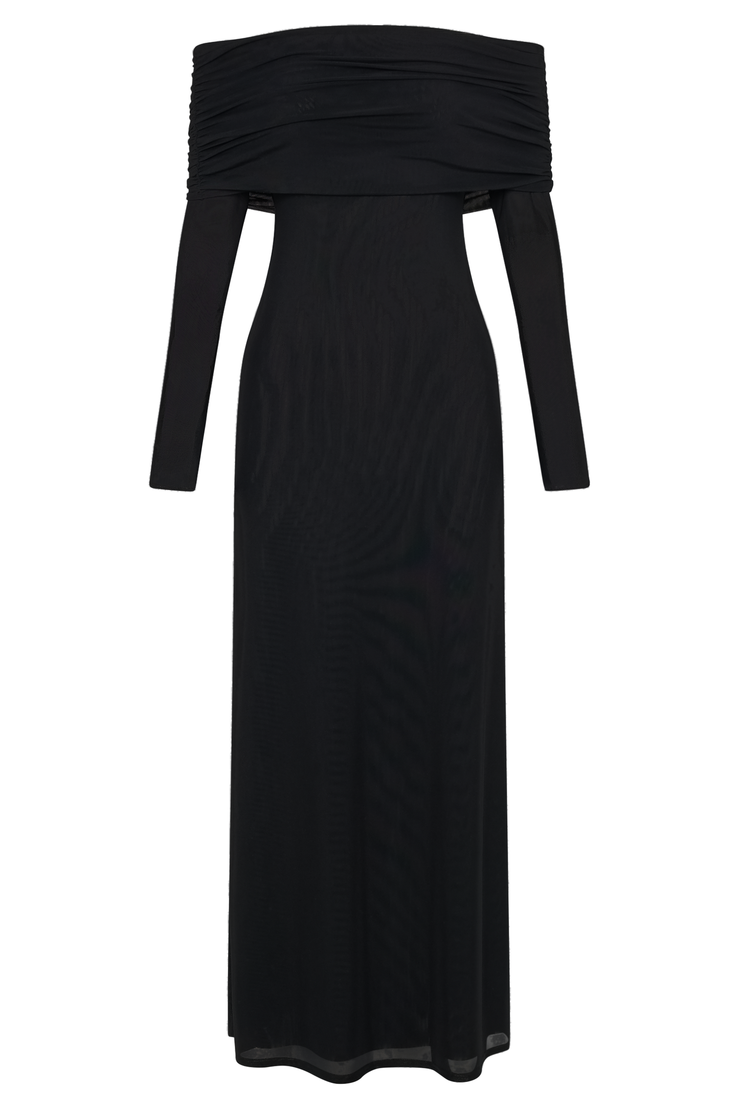 Jupe Maxi en Maille à Manches Décolletées Josie - Noir