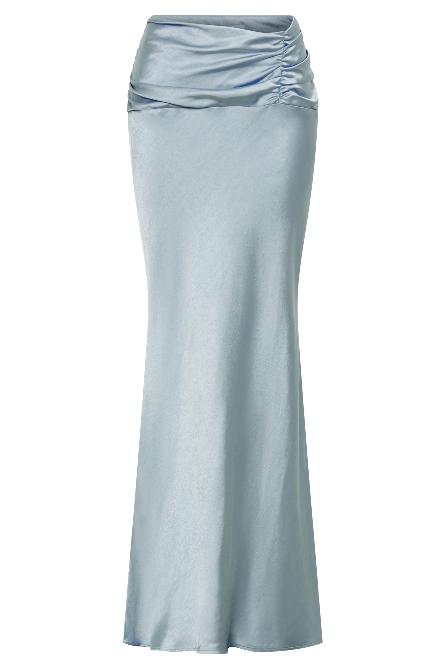 Jupe Maxi Satin à Plis Khalani - Bleu Glacé