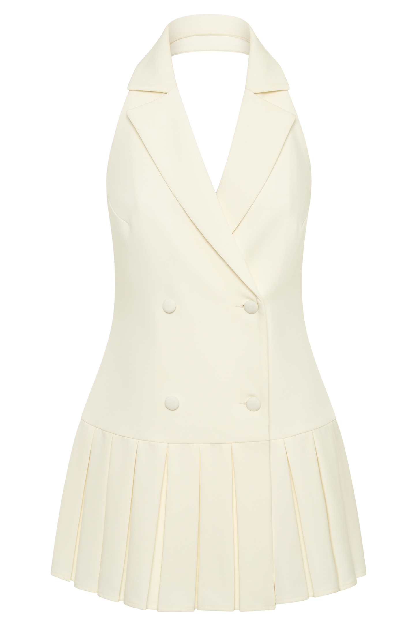 Mini-robe plissée Antoinette - Ivoire