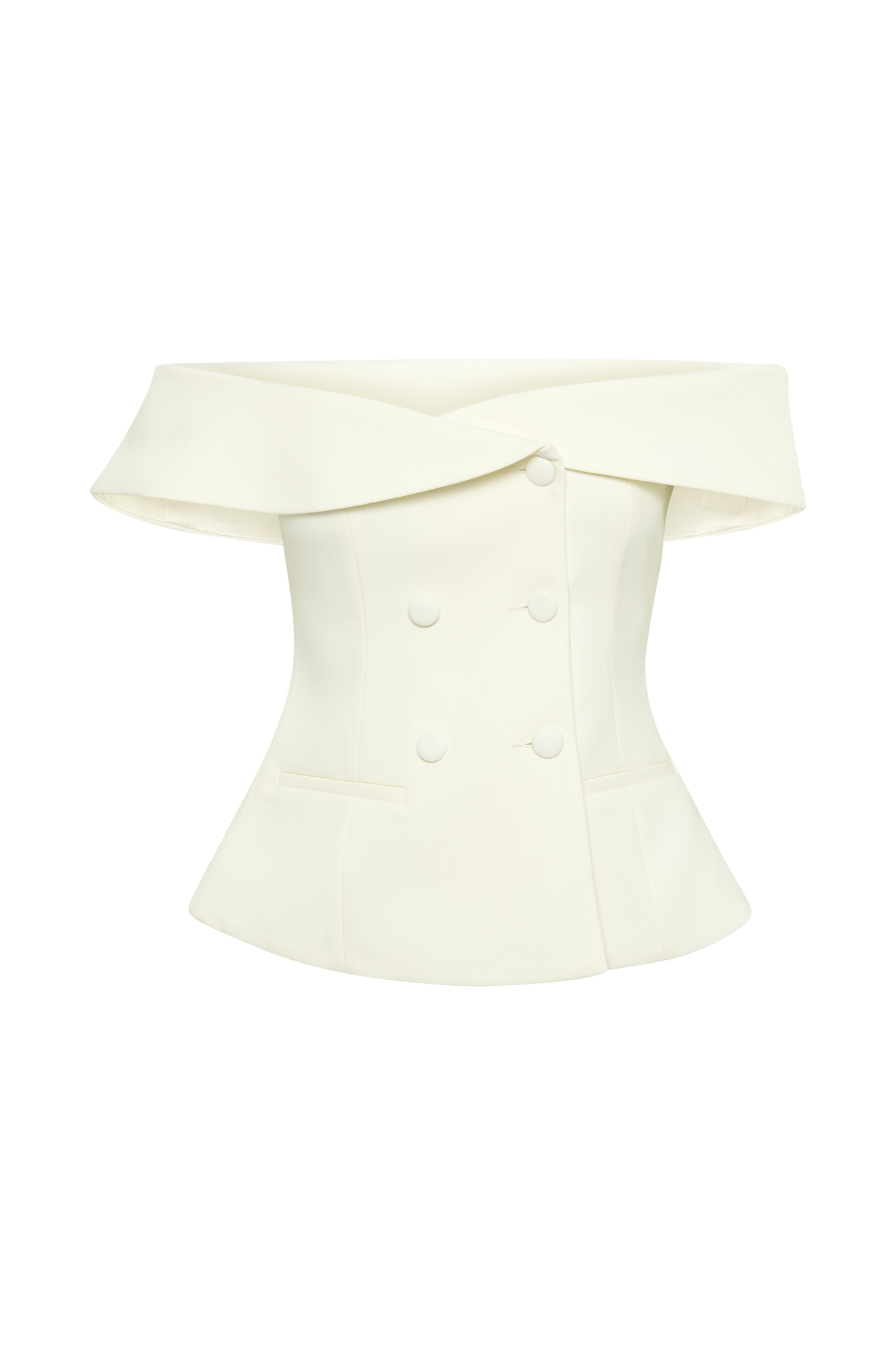 Top de tailleur sans bretelles Krista - Ivoire