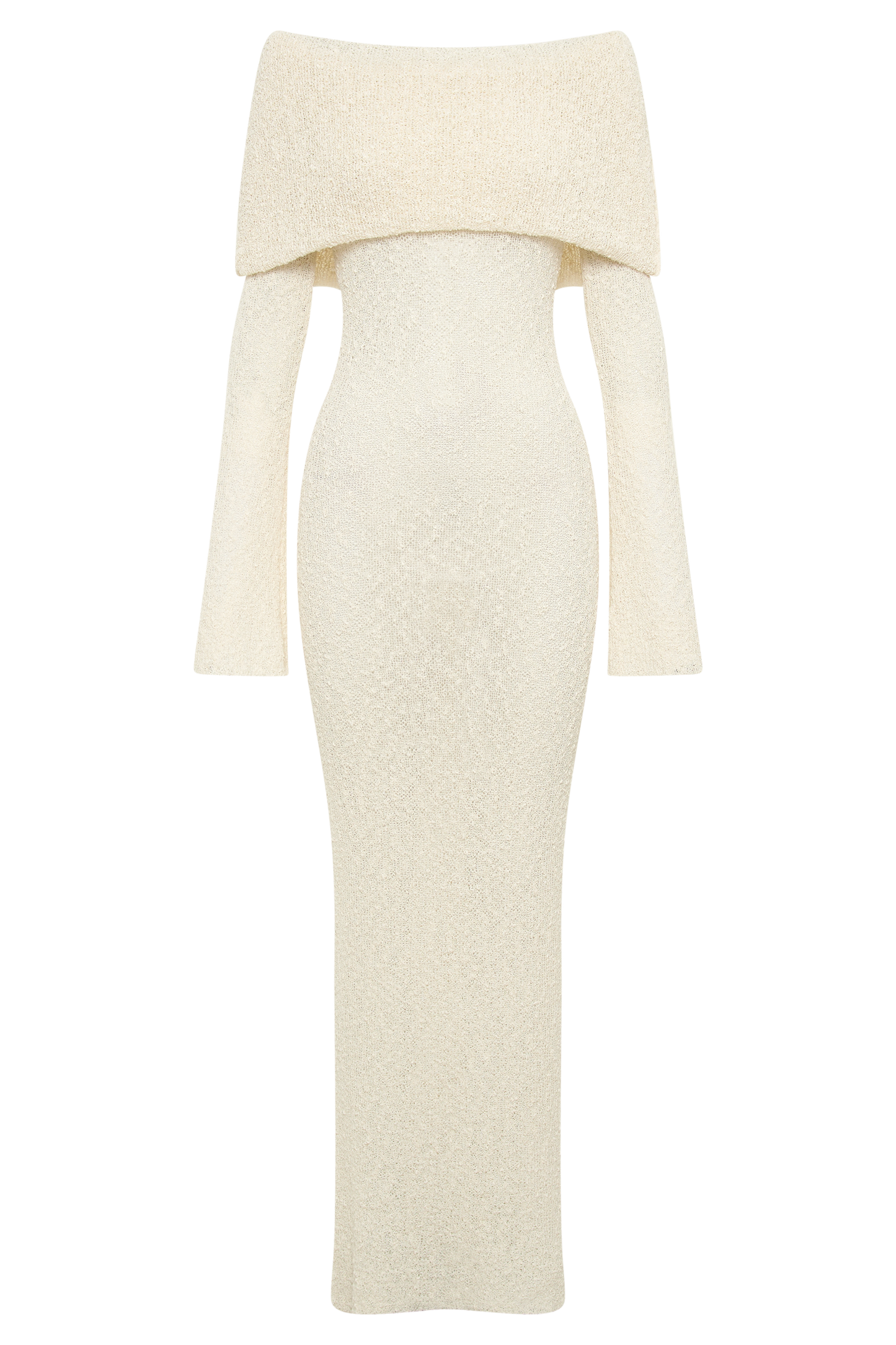 Marisol Robe Maxi Boucle à épaules dénudées - Ivoire
