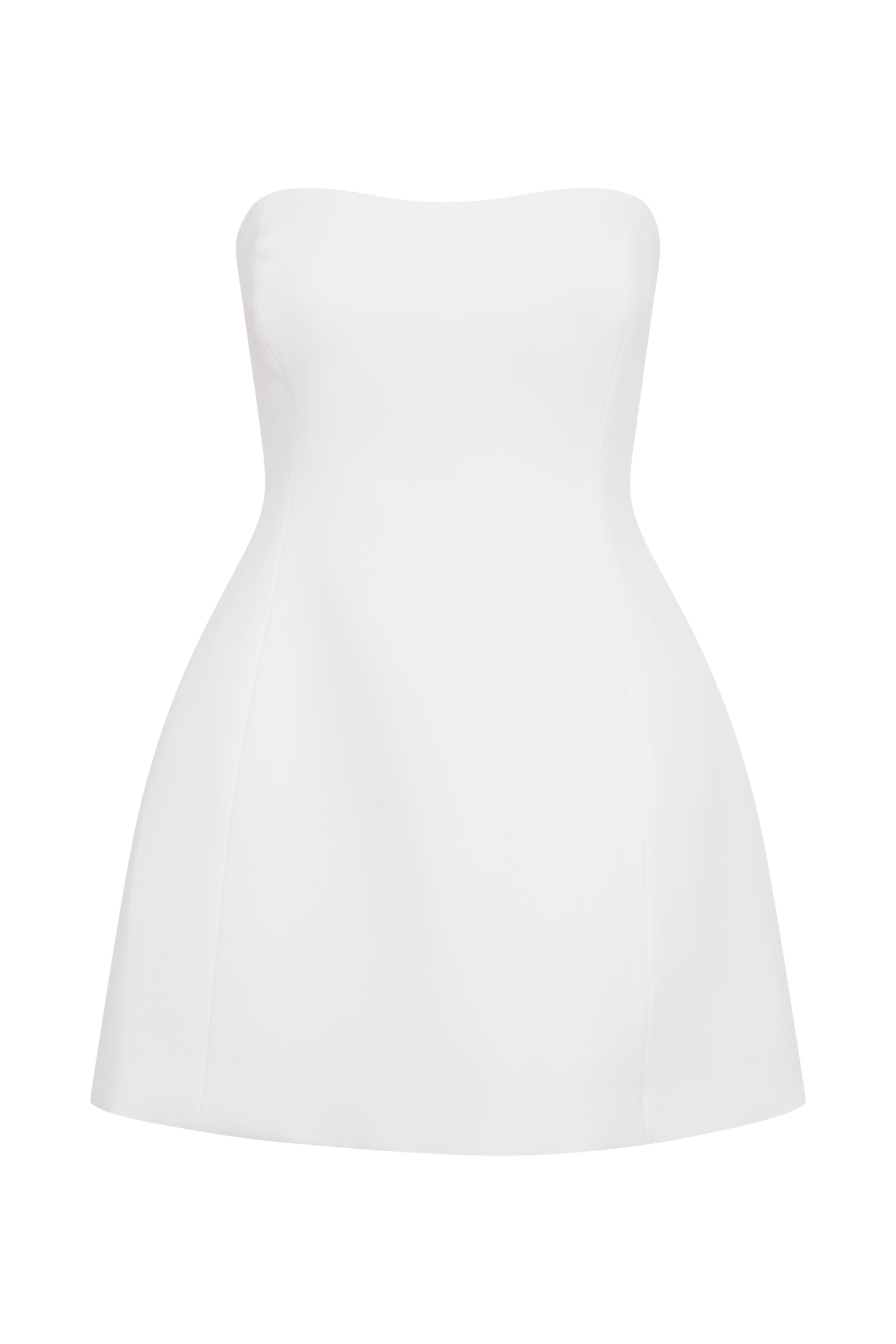 Mini-robe blanche sans bretelles avec nœud dans le dos - Neeka