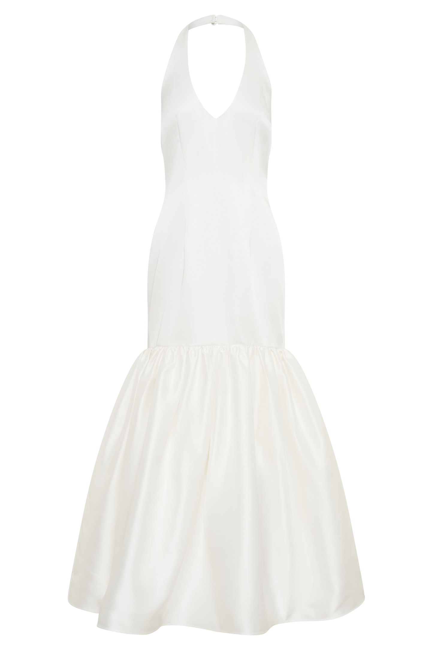 Robe de mariée Danica en satin avec décolleté halter - Blanc